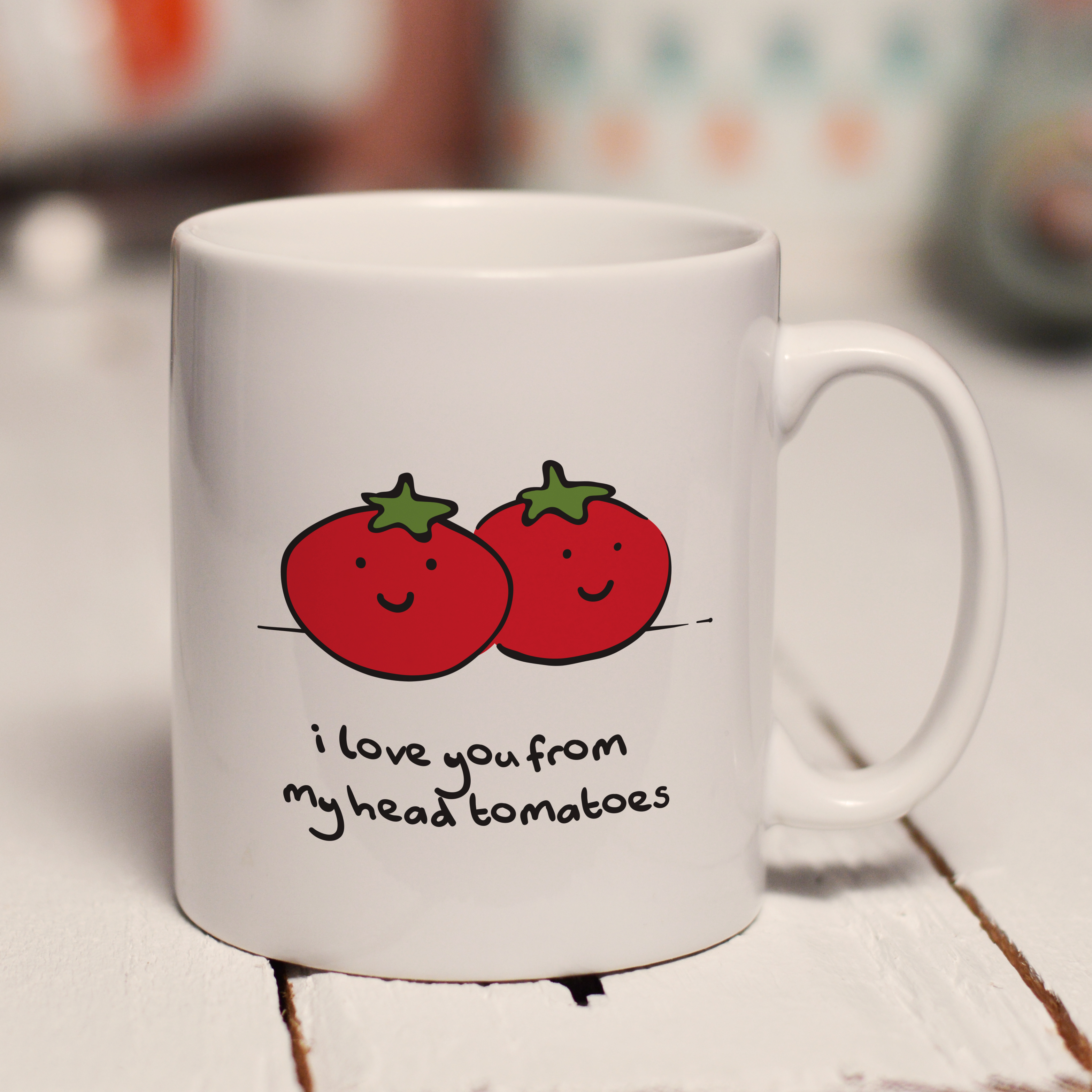 I love you from my head tomatoes mug