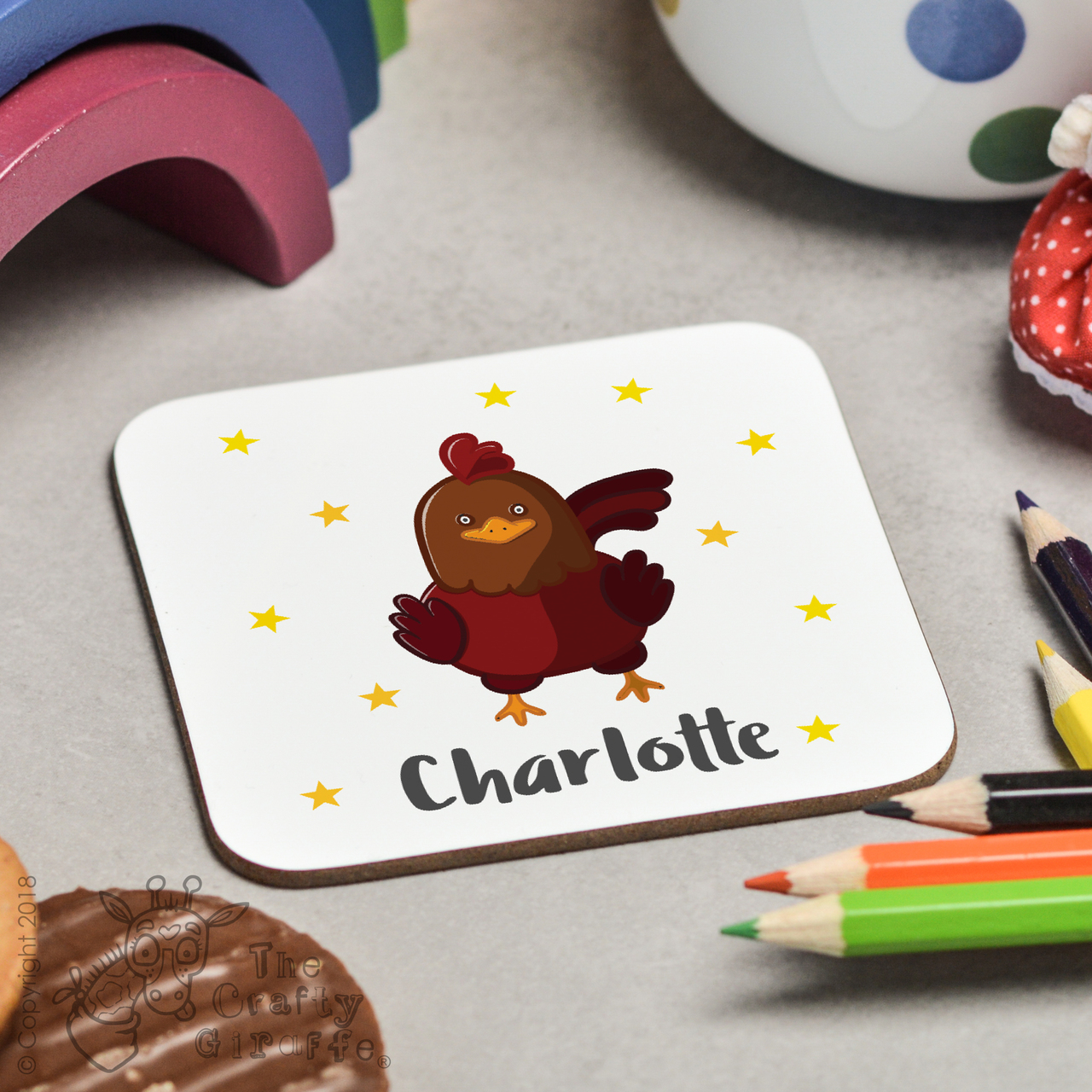 Personalised Chicken Coaster