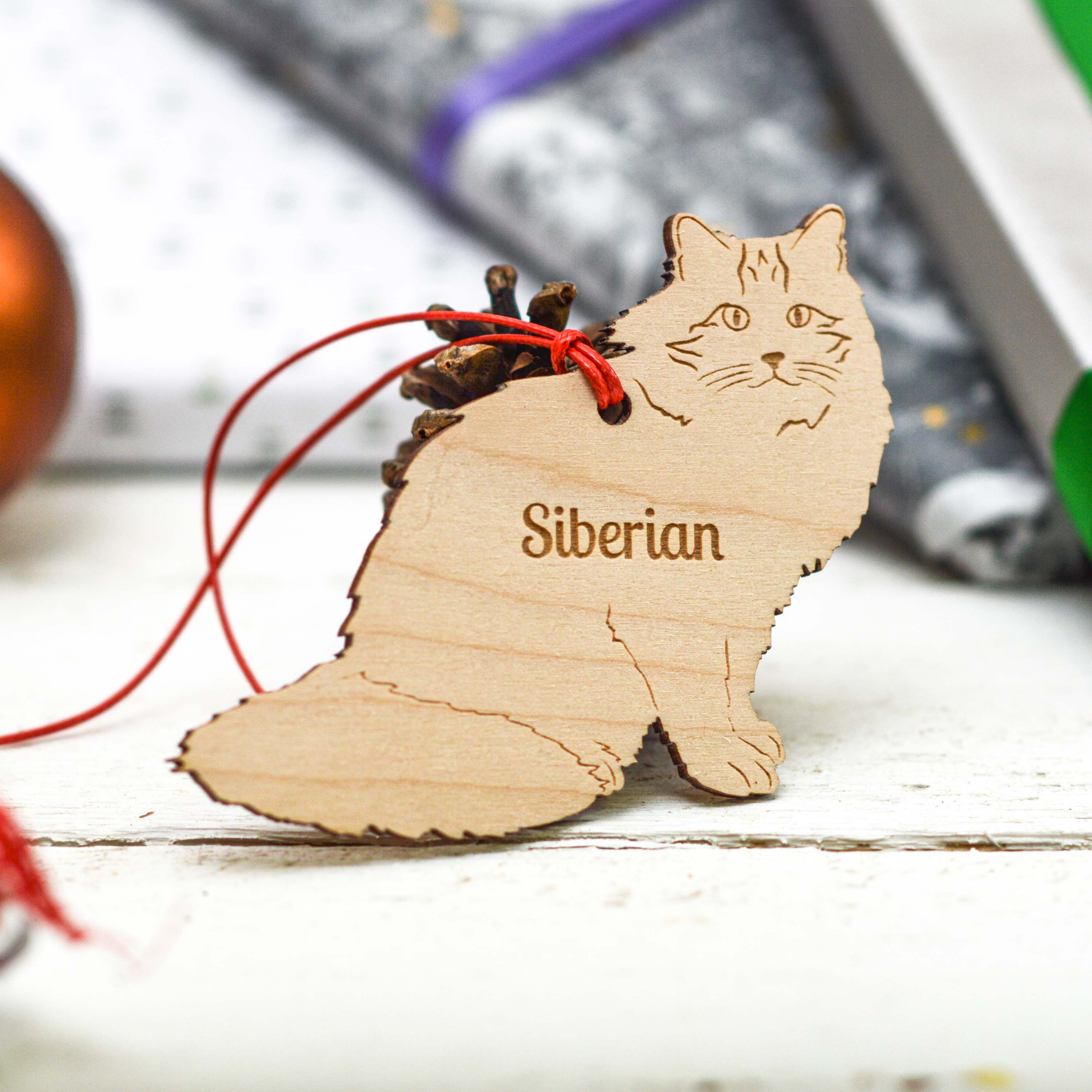 Personalised Siberian Cat Decoration