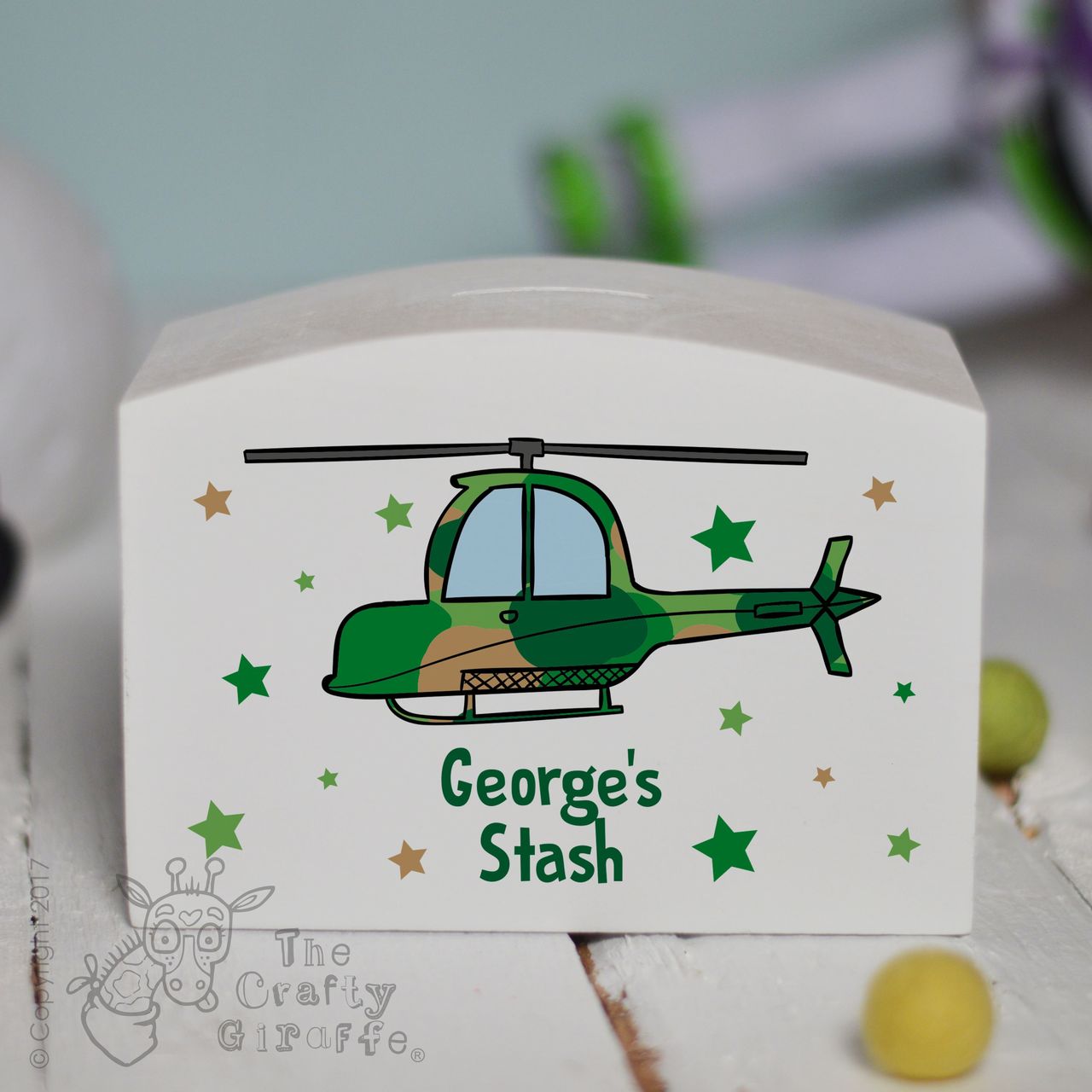 Personalised Helicopter Money Box
