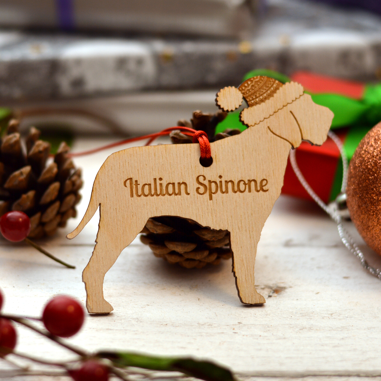 Personalised Italian Spinone Dog Decoration – Long Tail