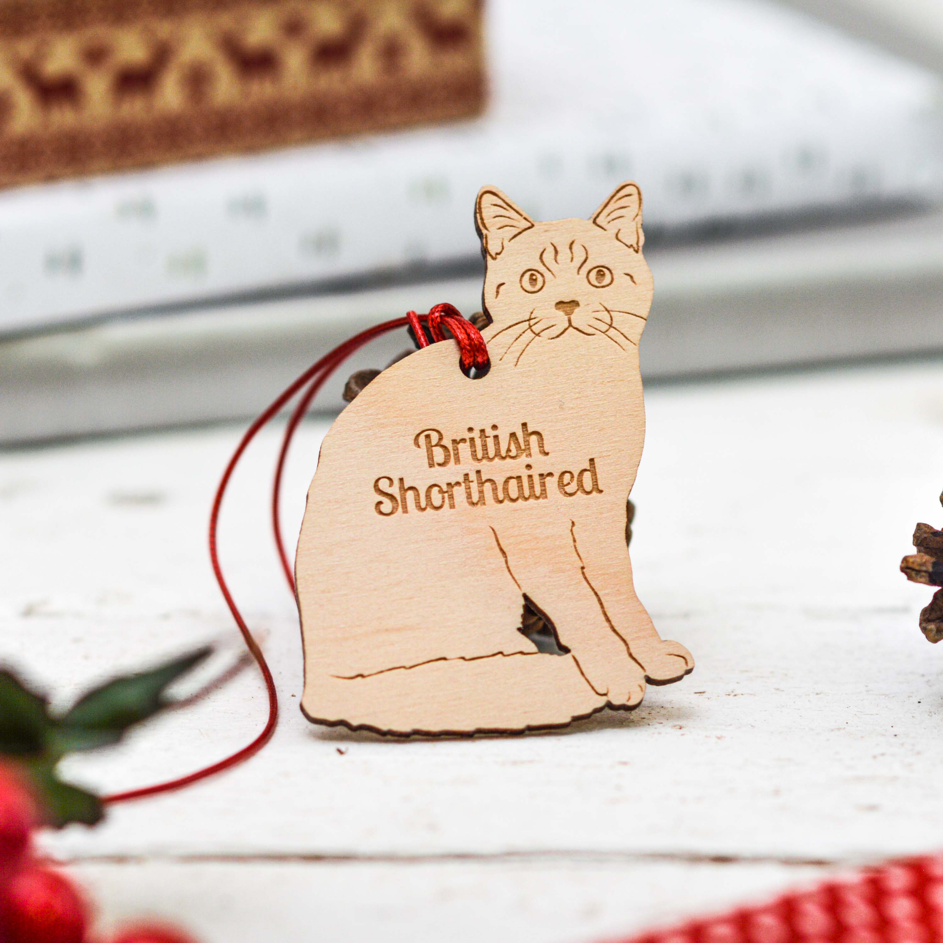 Personalised British Shorthaired Cat Decoration