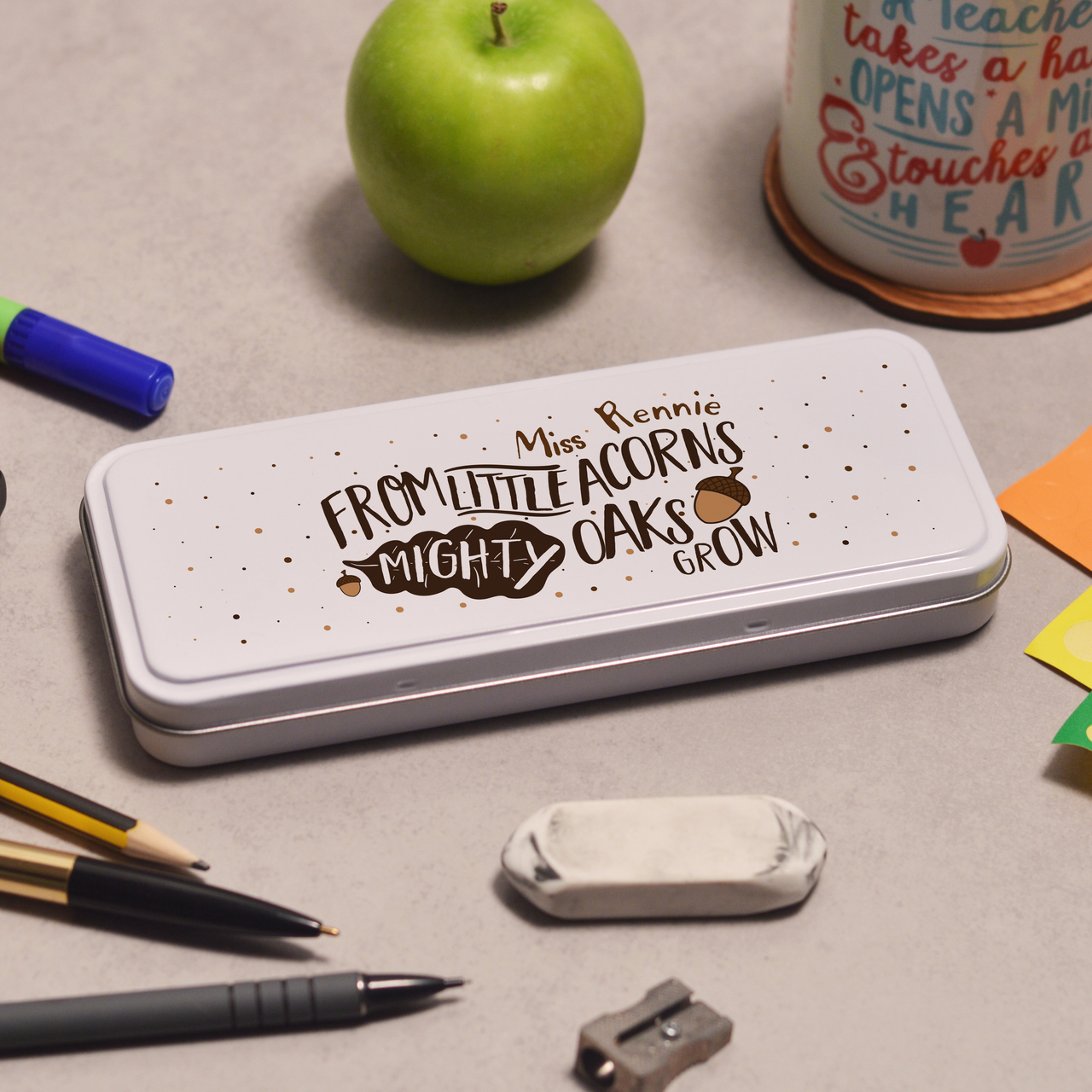 Personalised From Little Acorns Mighty Oaks Grow Pencil Tin