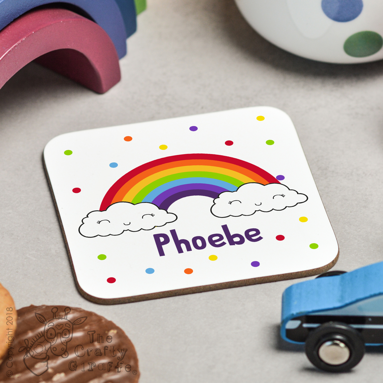 Personalised Rainbow Coaster