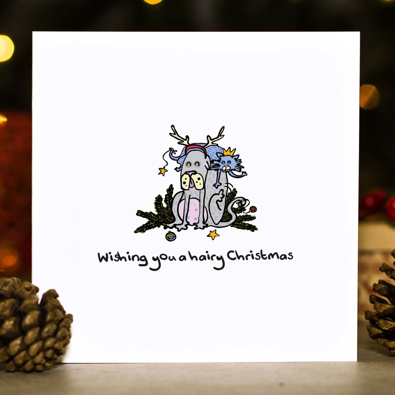 Wishing you a hairy Christmas Card