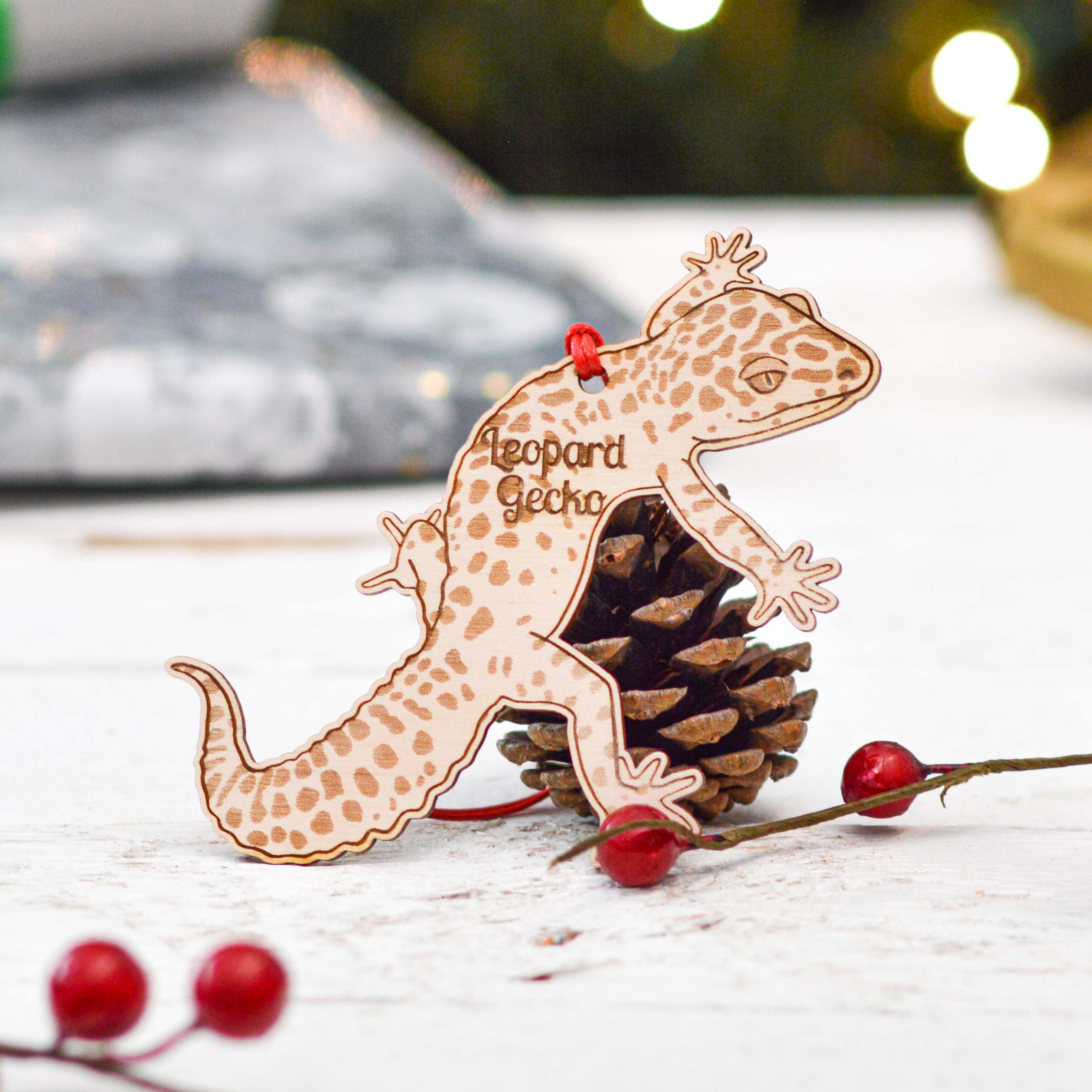Personalised Leopard Gecko Decoration