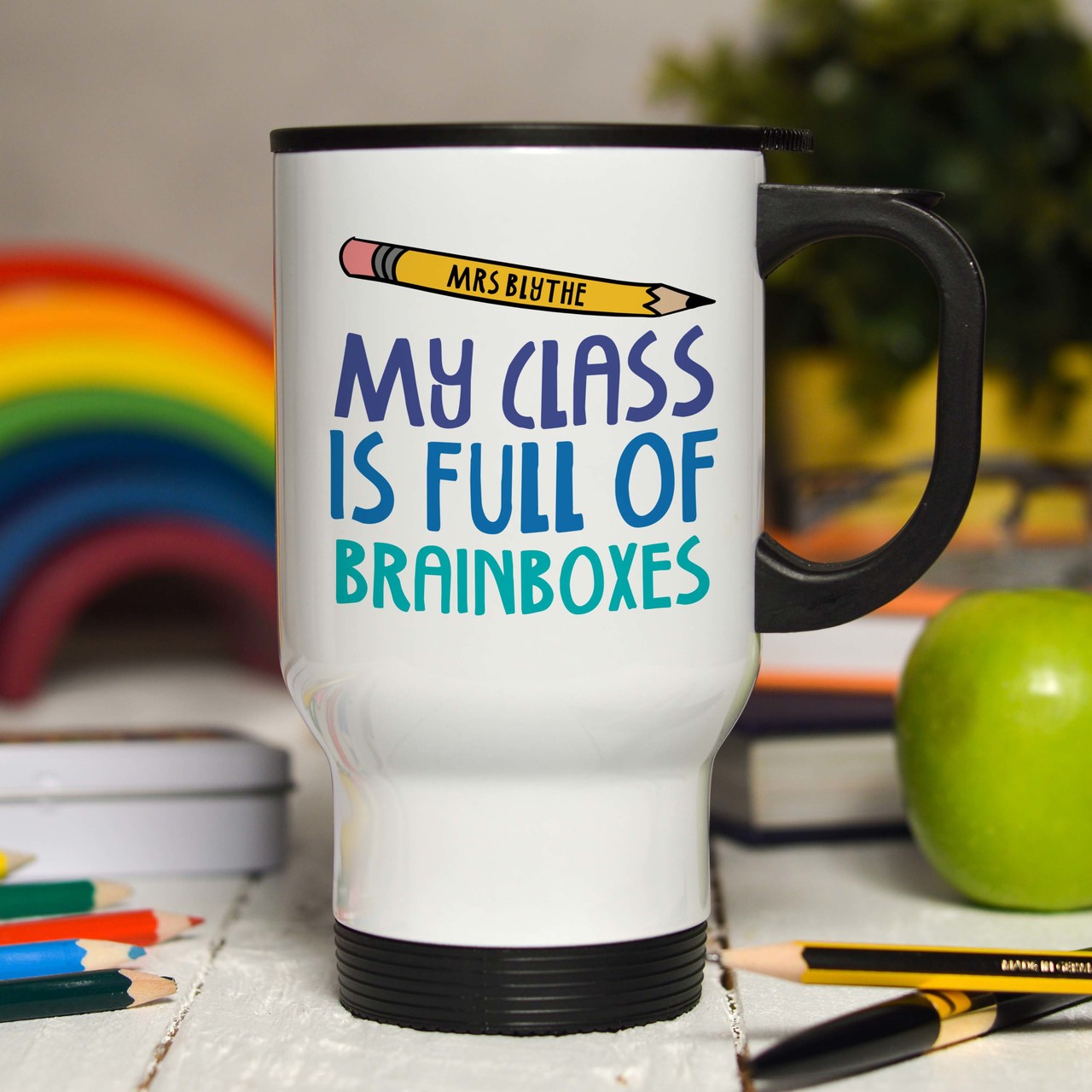 Personalised My class is full of brainboxes Travel Mug