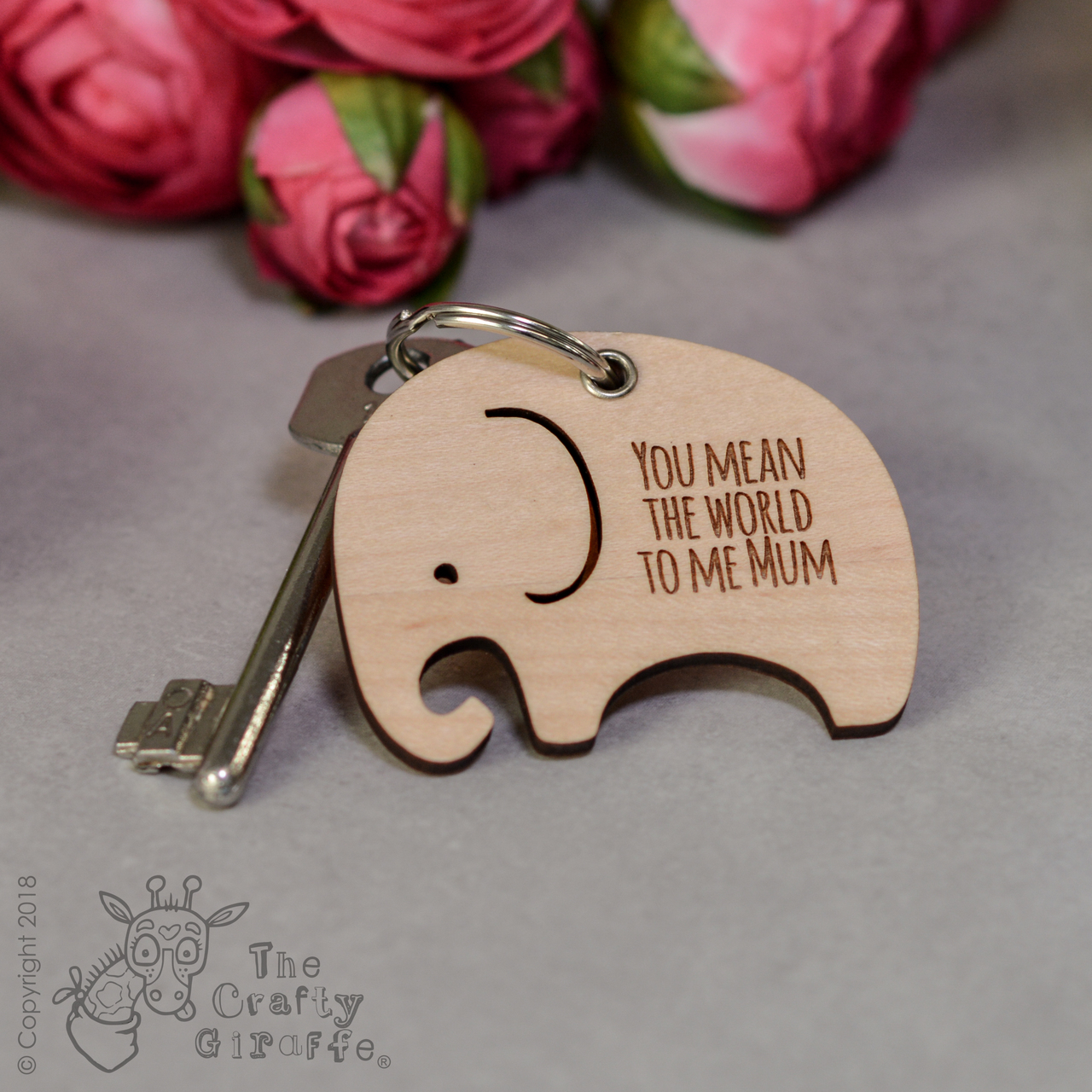 Personalised Elephant Keyring