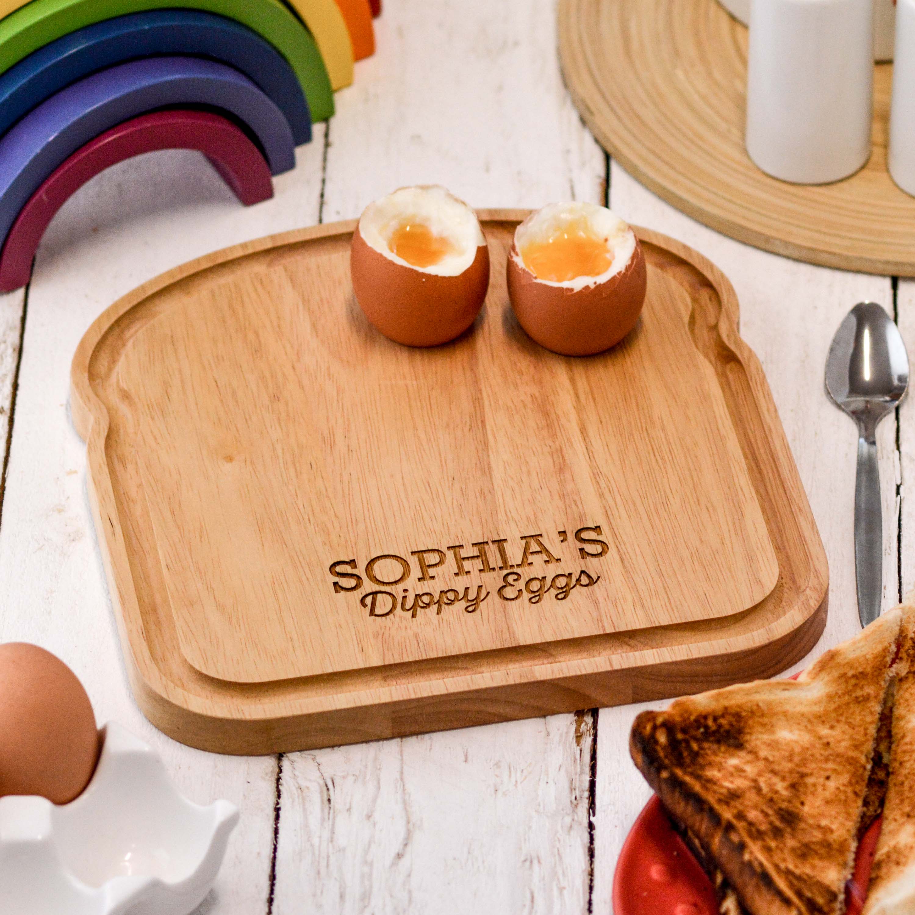 Personalised Breakfast Egg Wooden Board – Dippy Eggs