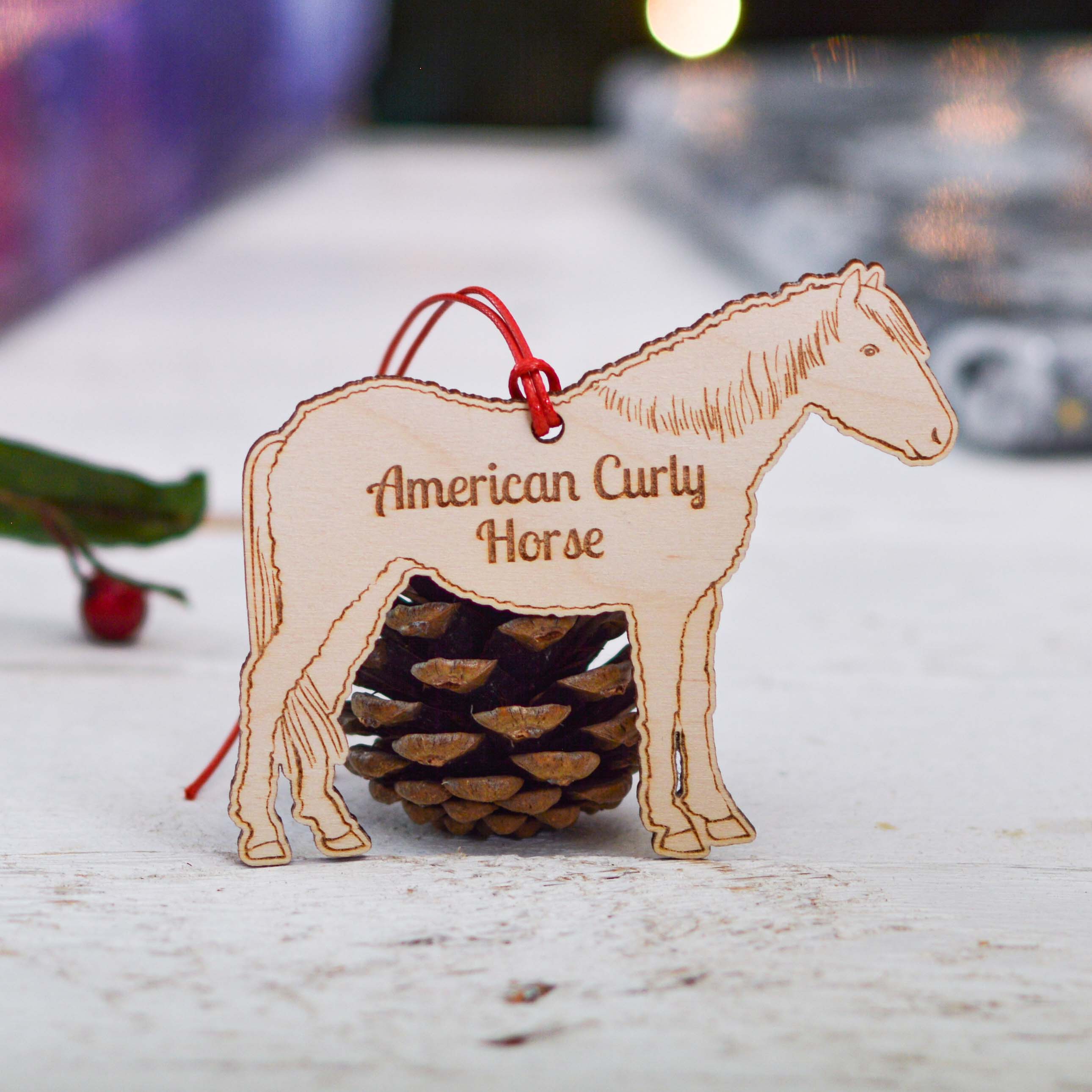 Personalised American Curly Horse Decoration