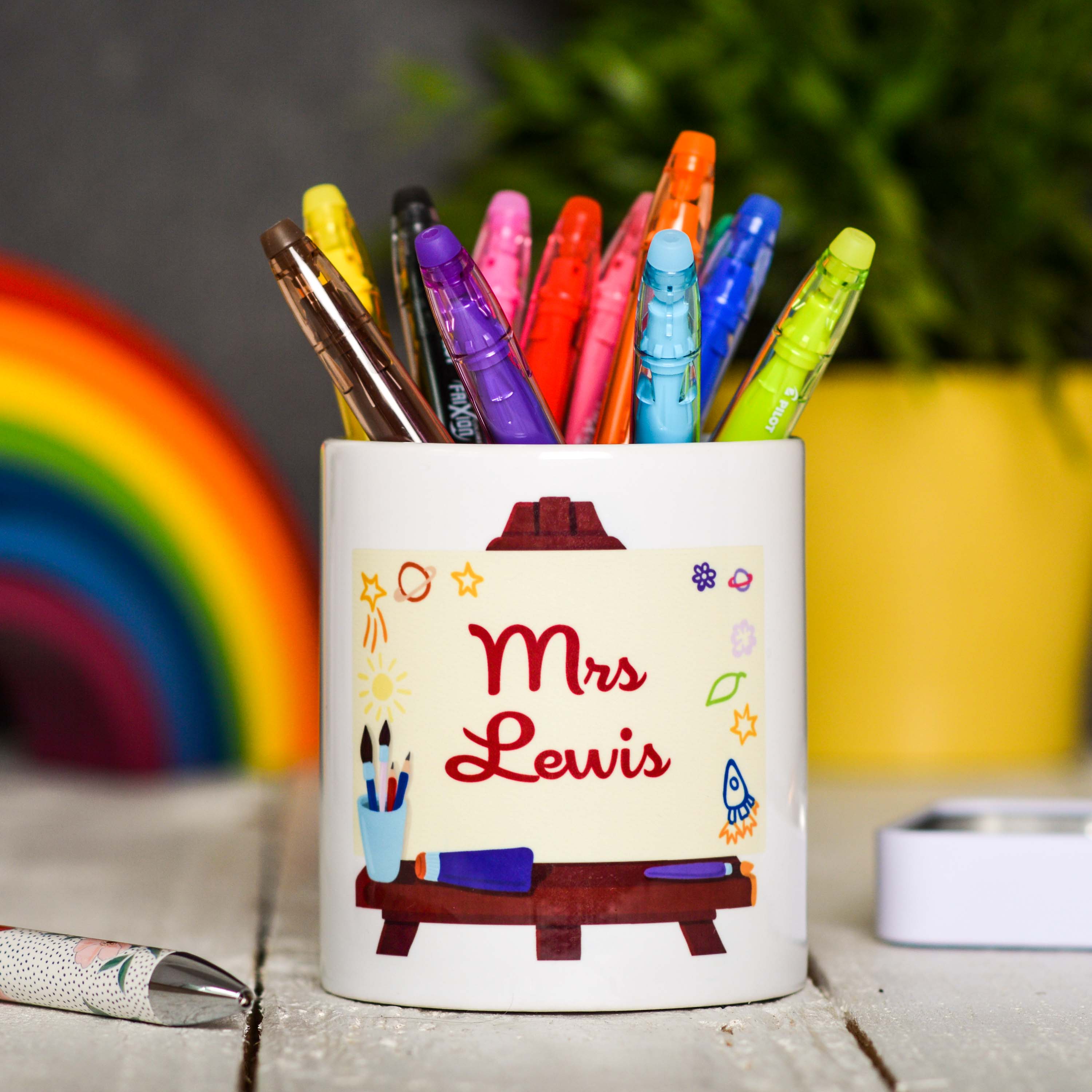 Personalised Art Easel Pencil Pot