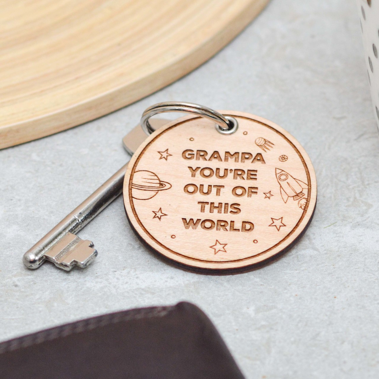 Personalised You’re out of this world Fathers Day Keyring
