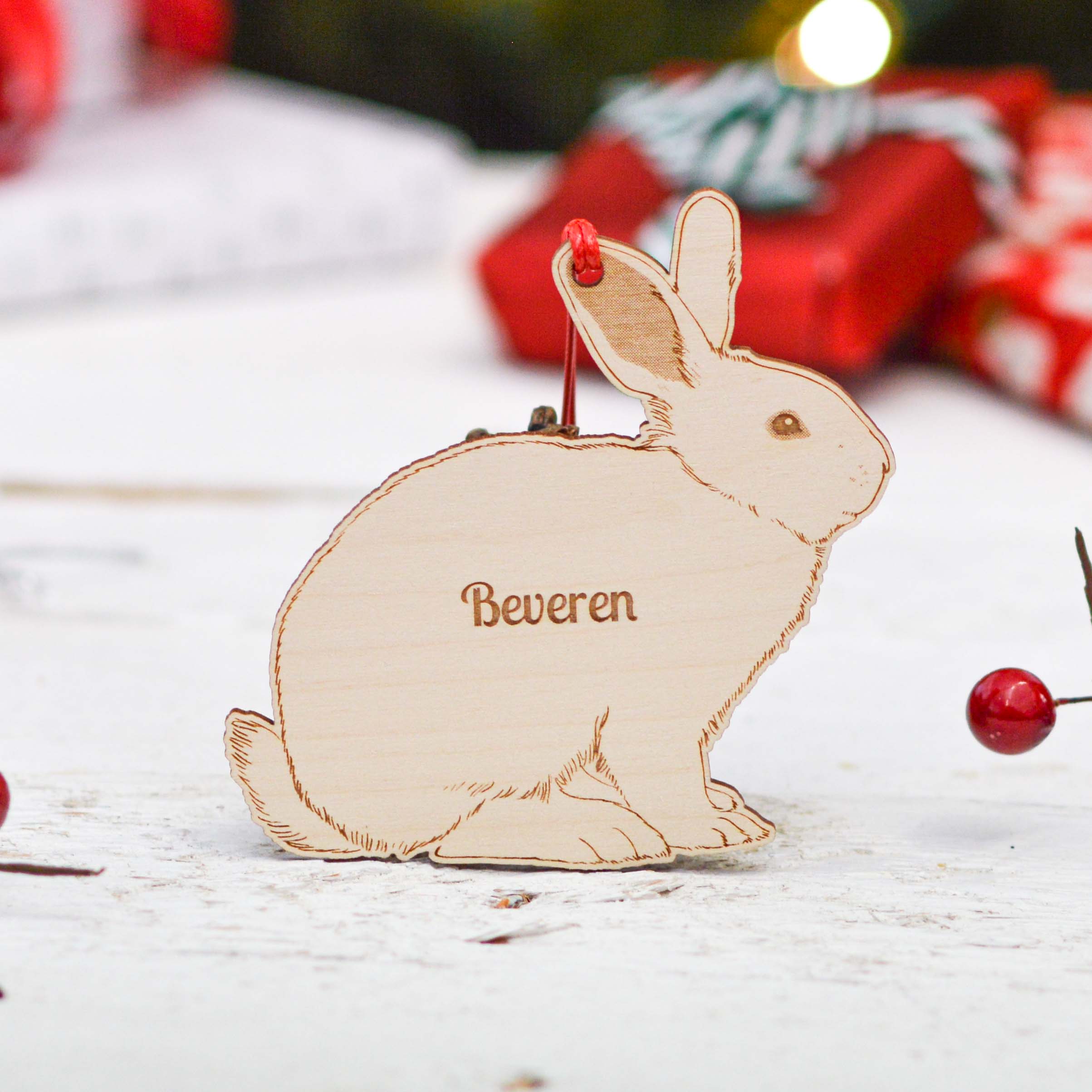 Personalised Beveren Rabbit Decoration
