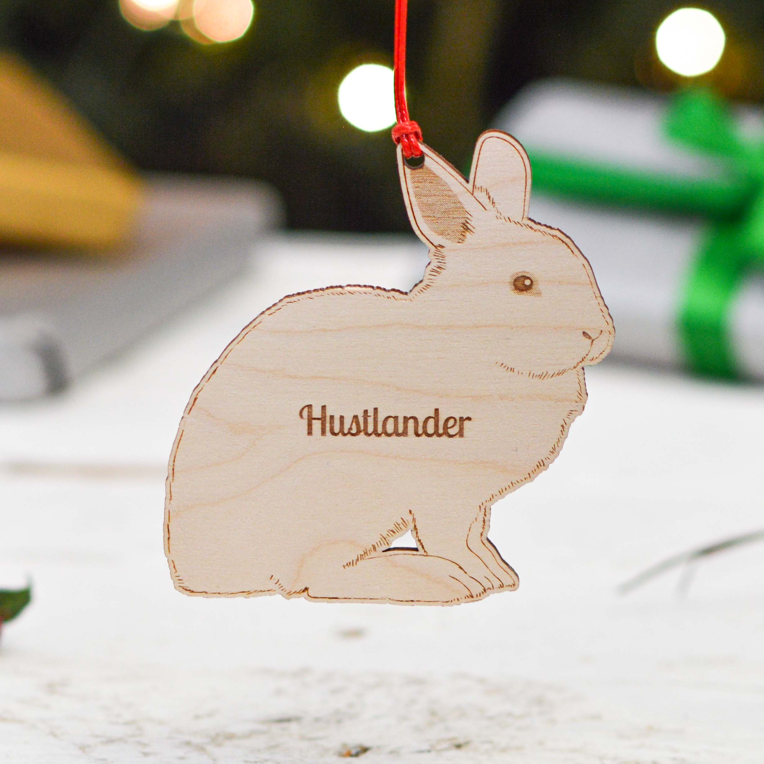 Personalised Hulstander Rabbit Decoration