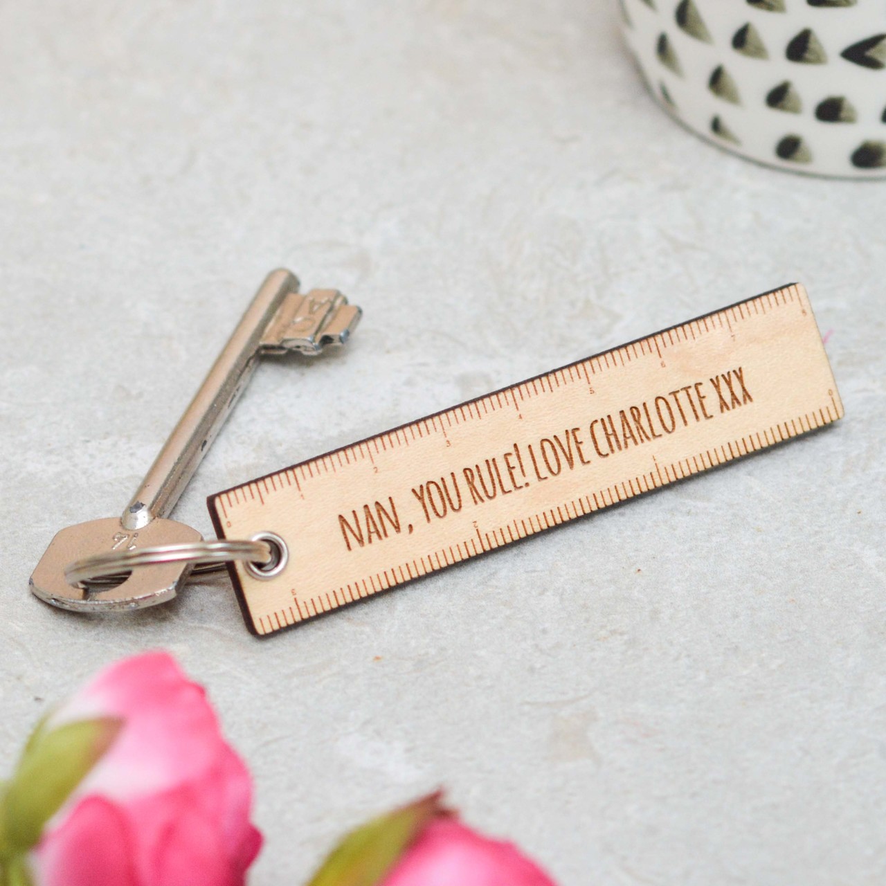 Personalised Ruler Mothers Day Keyring