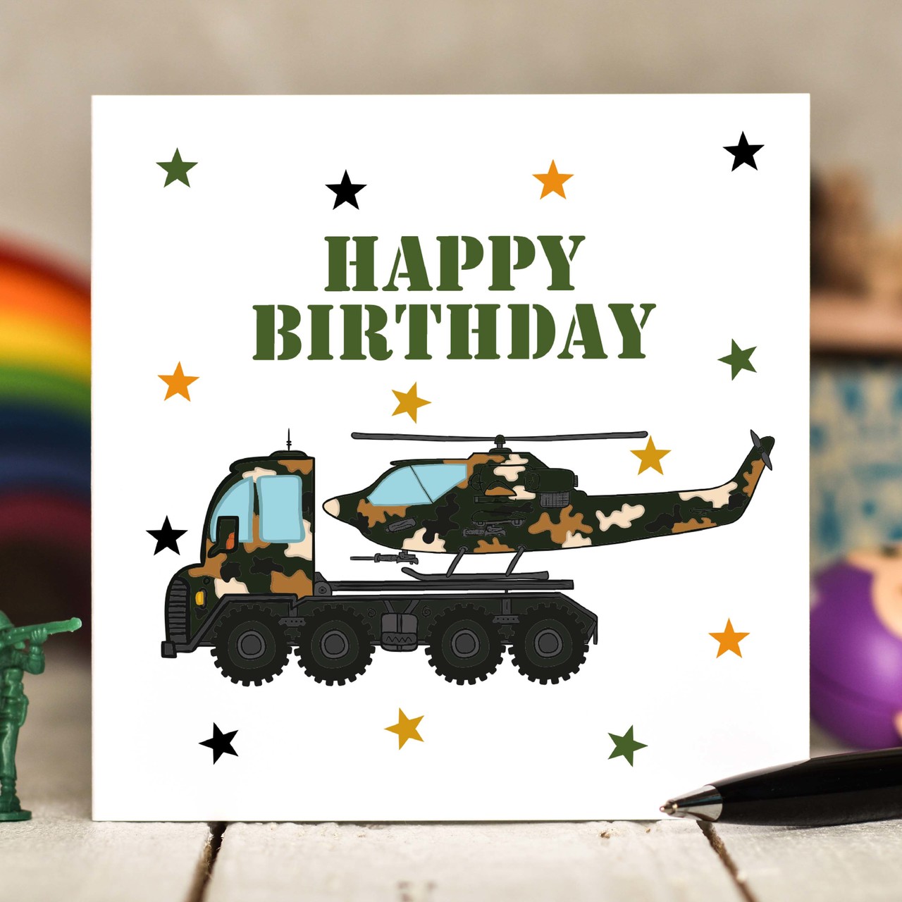 Helicopter Transporter Birthday Card
