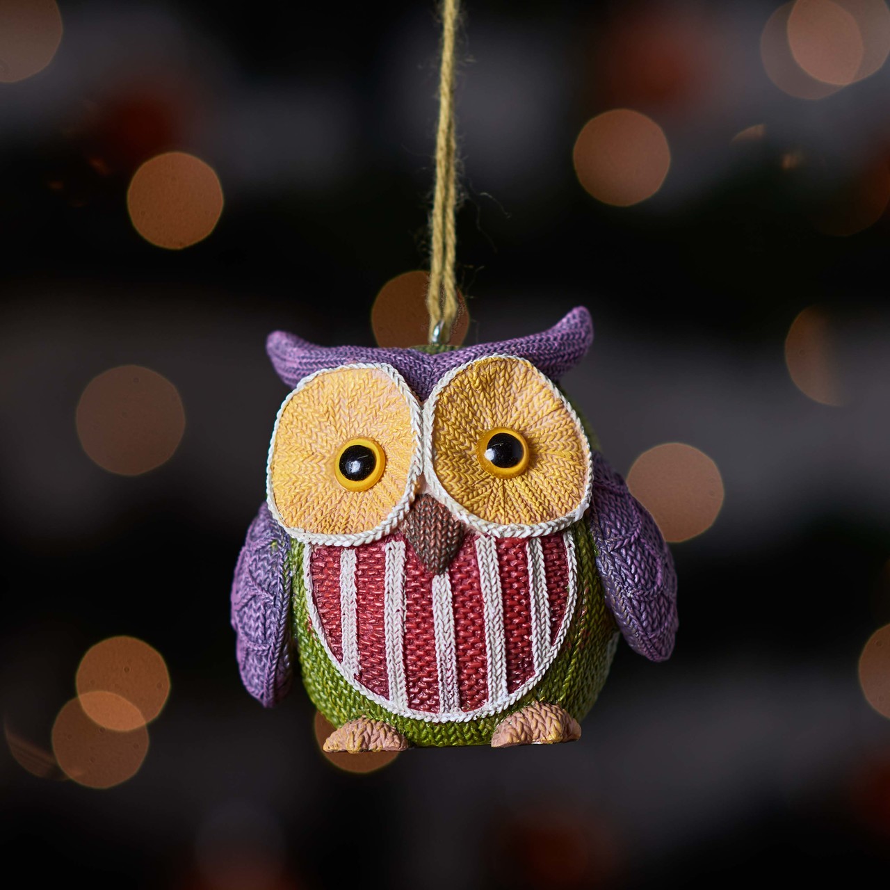 Knitted Owl – Purple ear