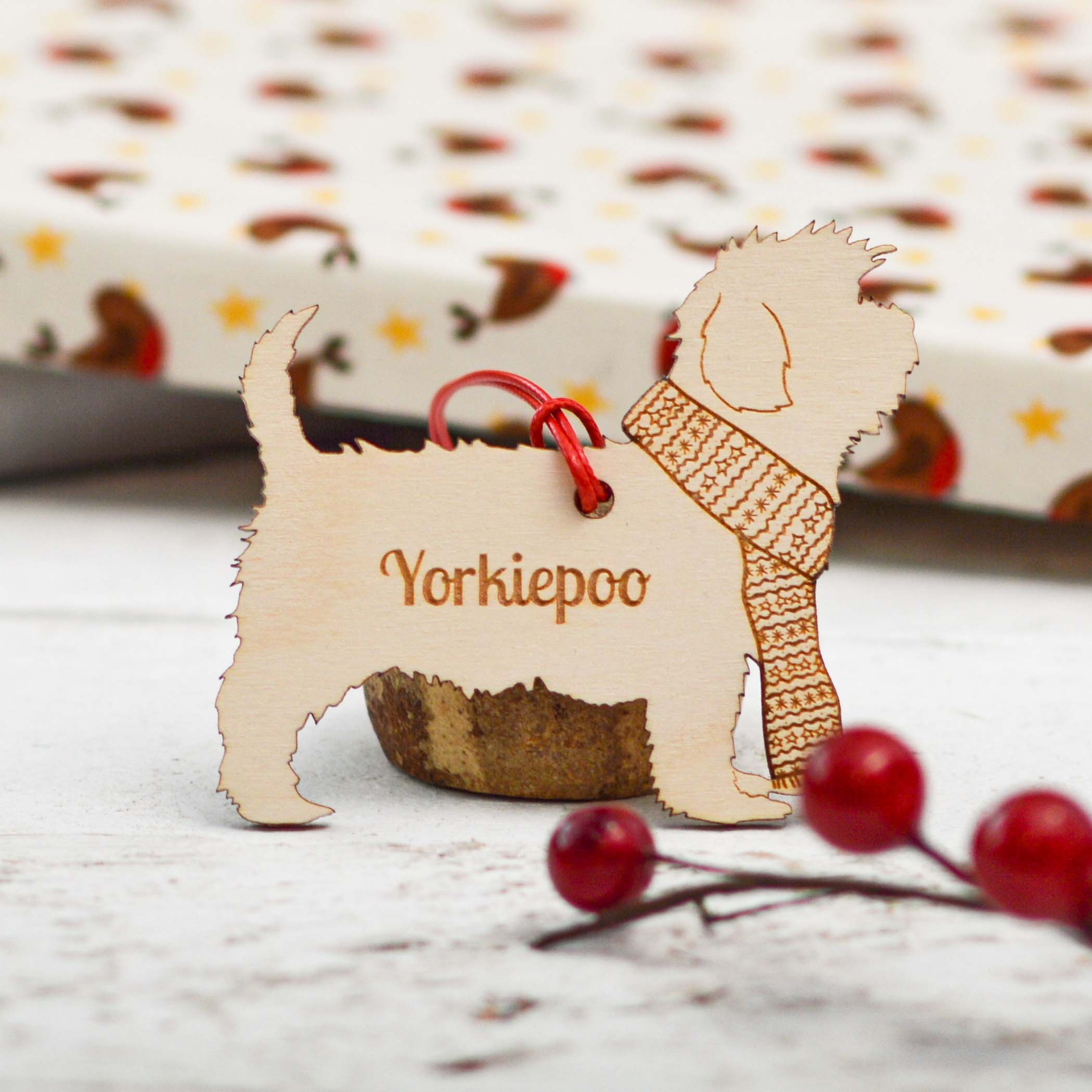 Personalised Yorkiepoo Dog Decoration
