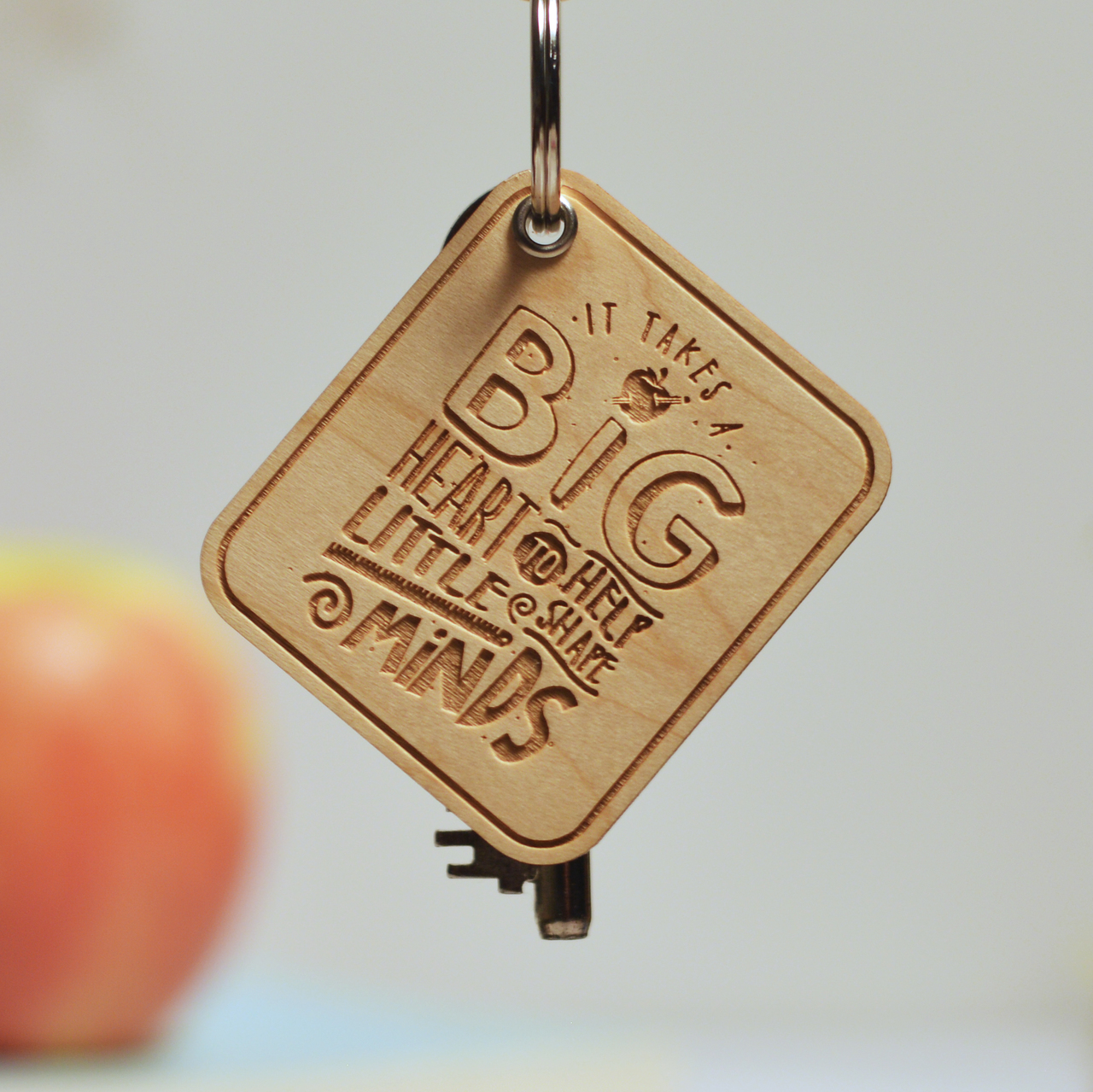 It takes a big heart to help shape little minds Keyring
