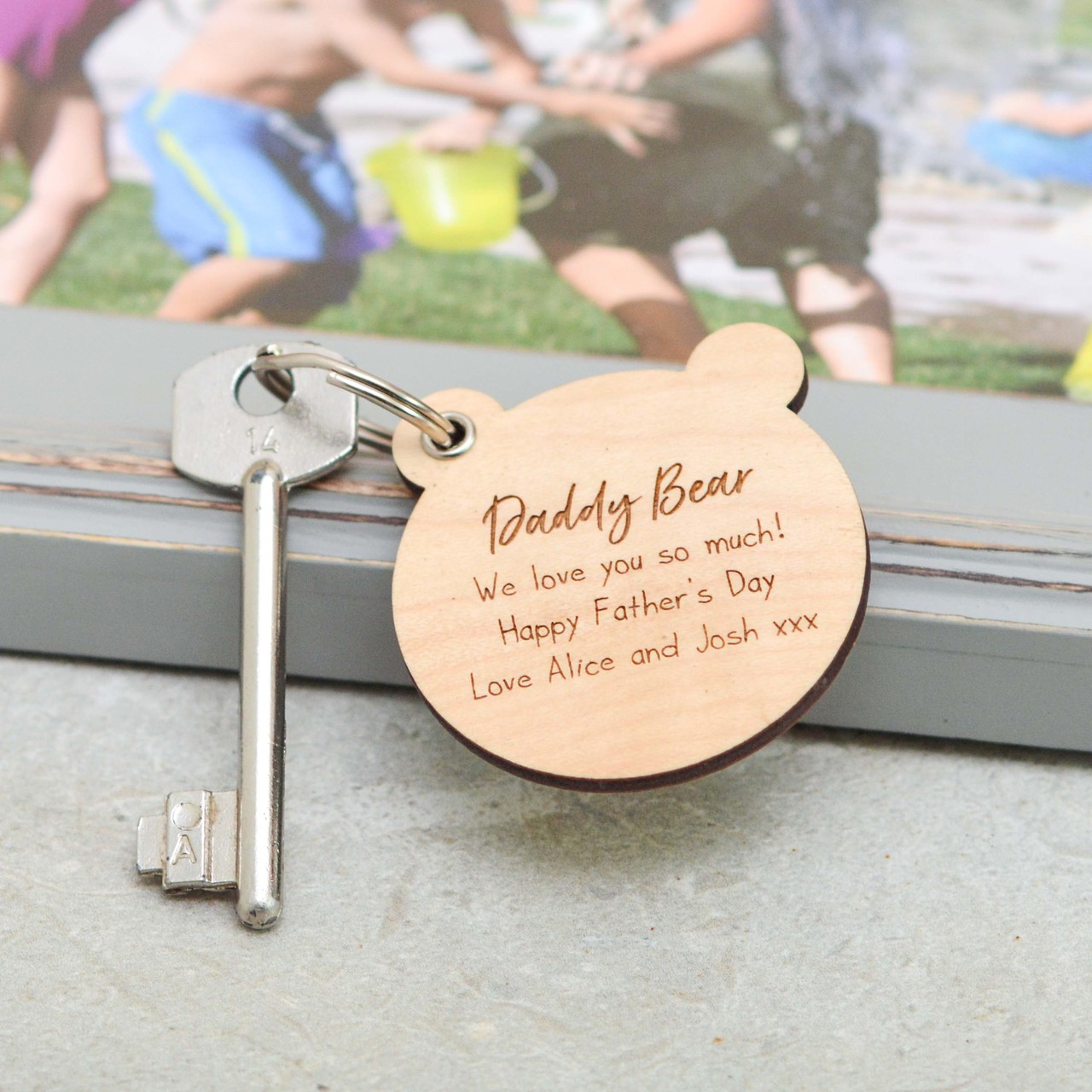 Personalised Bear Fathers Day Keyring