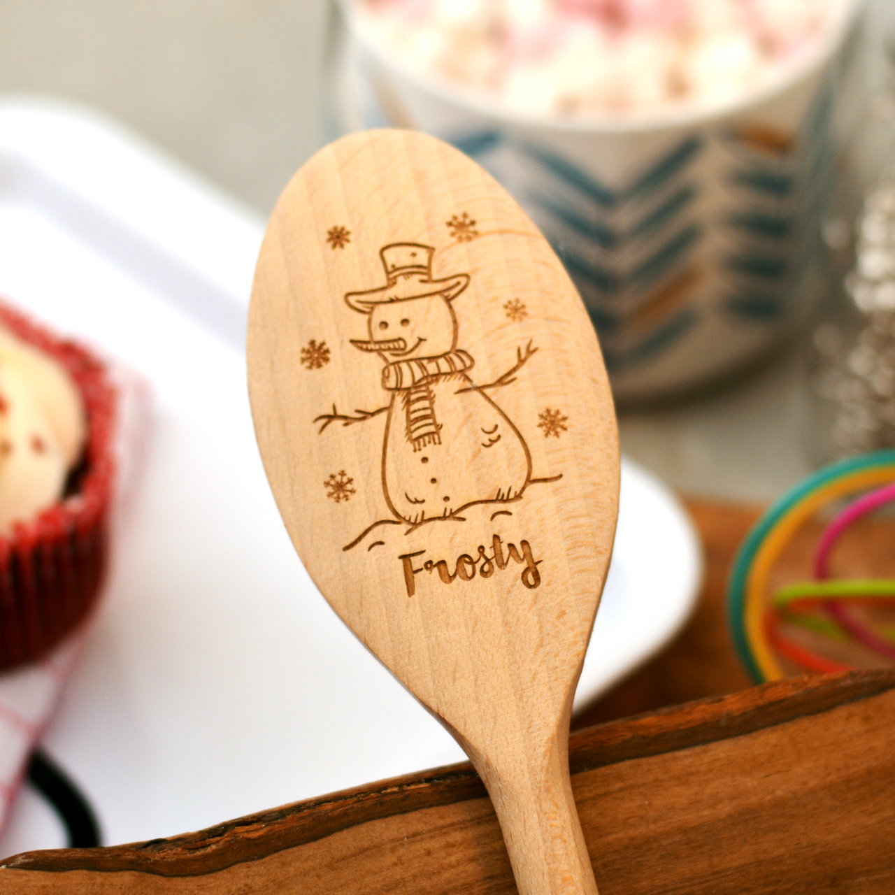 Personalised Snowman Wooden Spoon