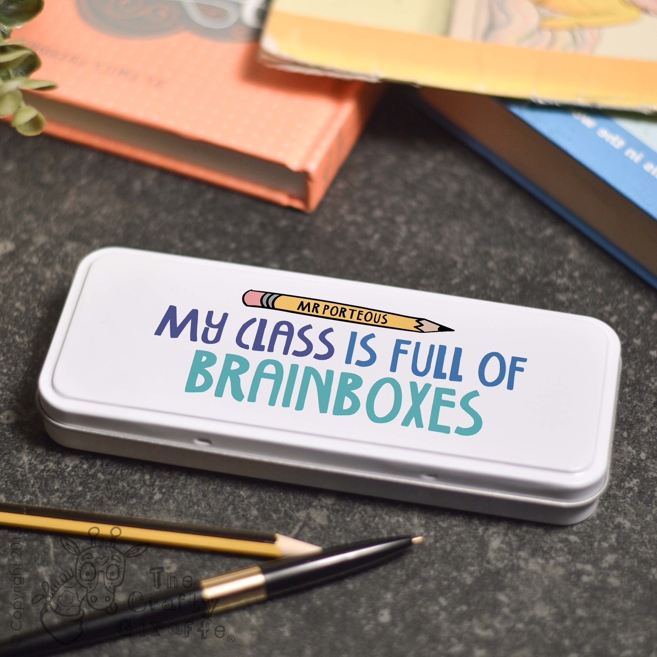 Personalised My class is full of brainboxes Pencil Tin