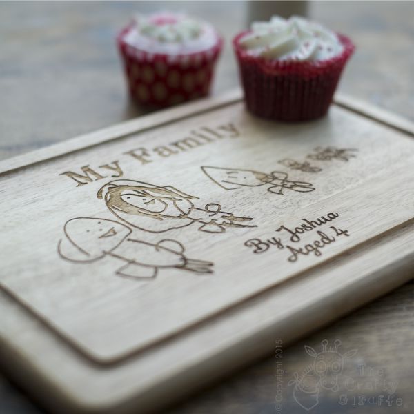 Personalised Wooden Wooden Board with Drawing