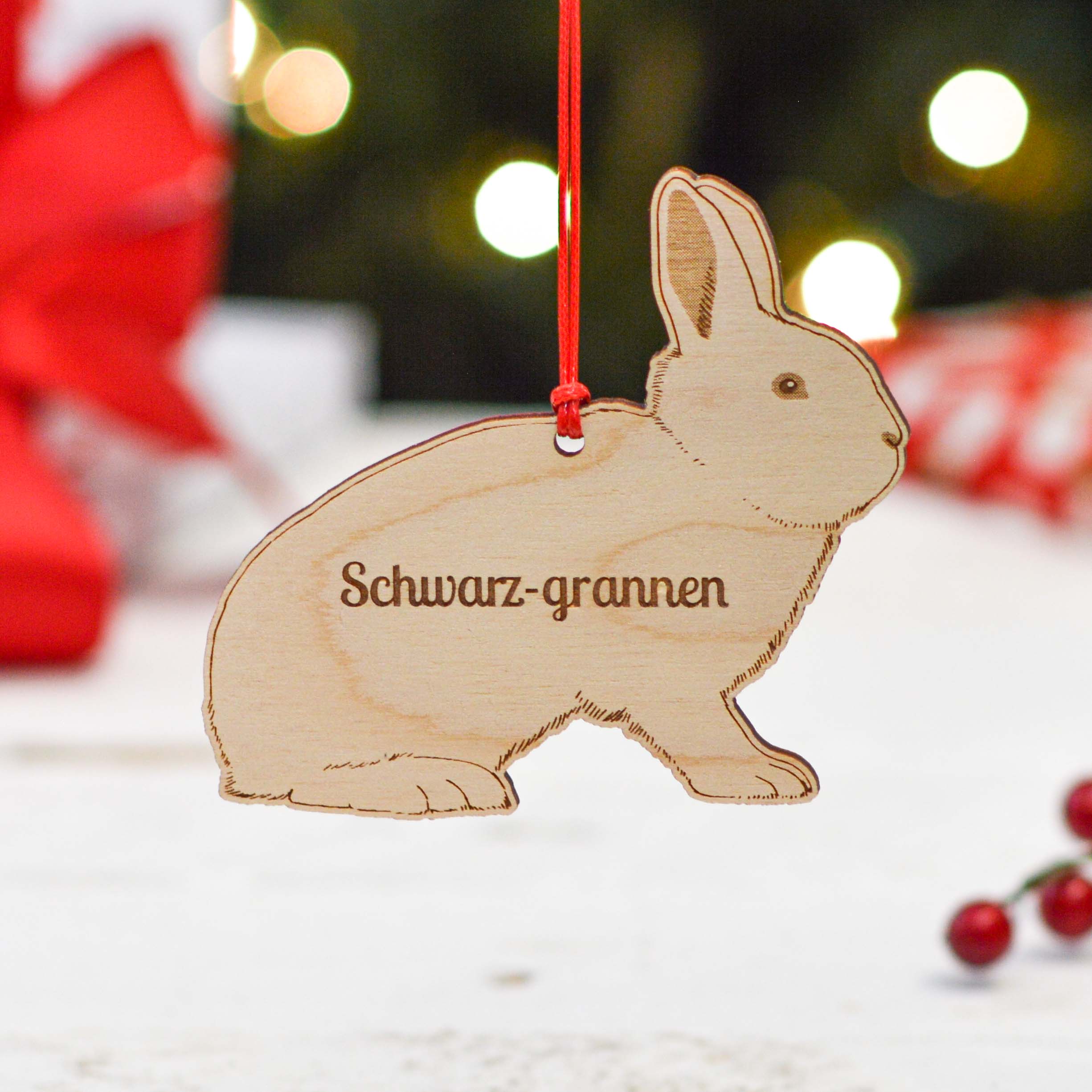 Personalised Schwarzgrannen Rabbit Decoration