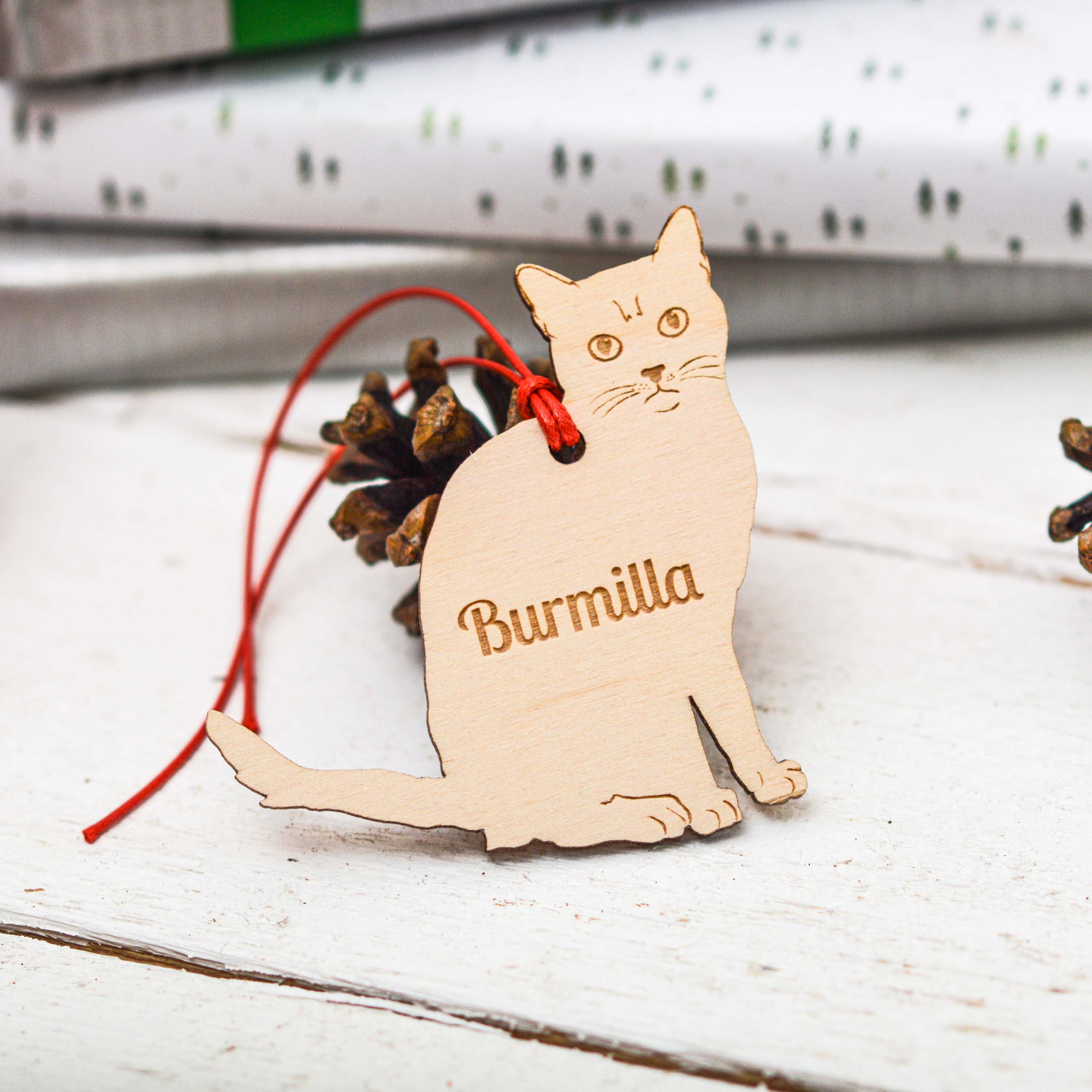 Personalised Burmilla Cat Decoration