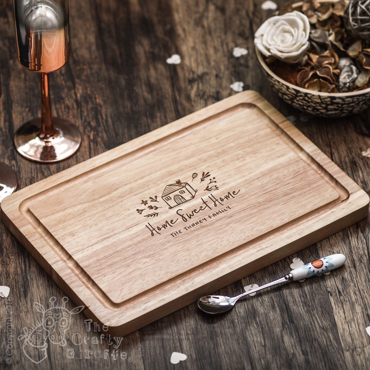 Personalised Home Sweet Home Wooden Board
