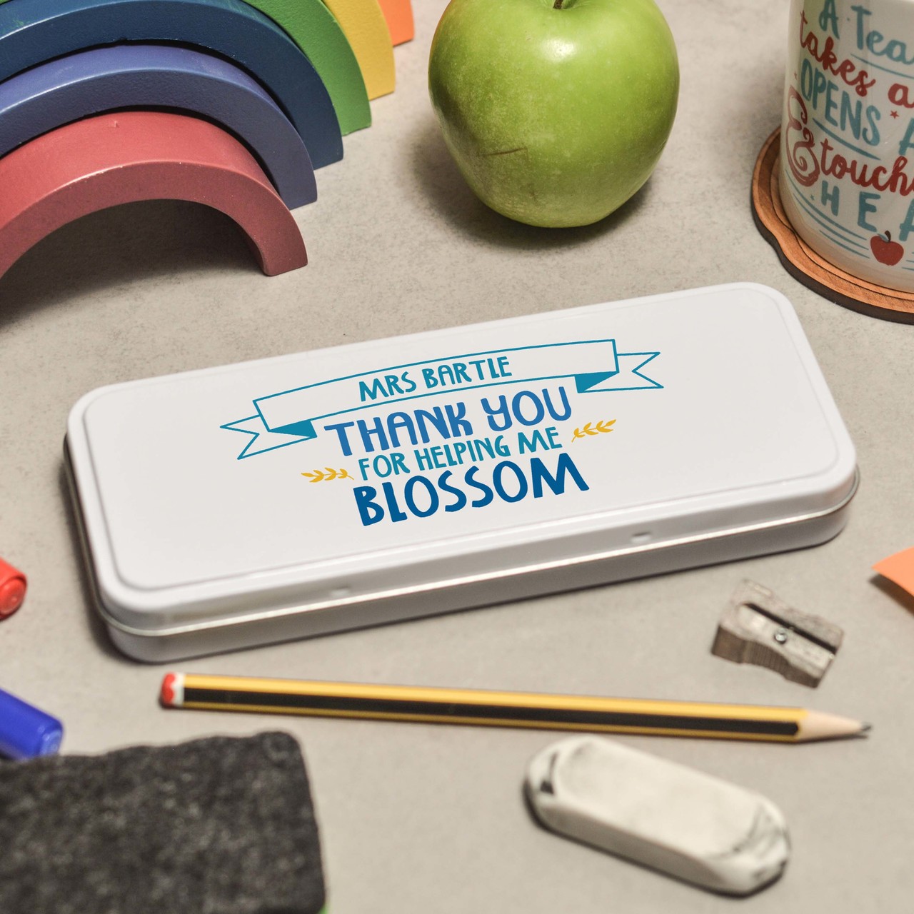 Personalised Thank you for helping me blossom Pencil Tin