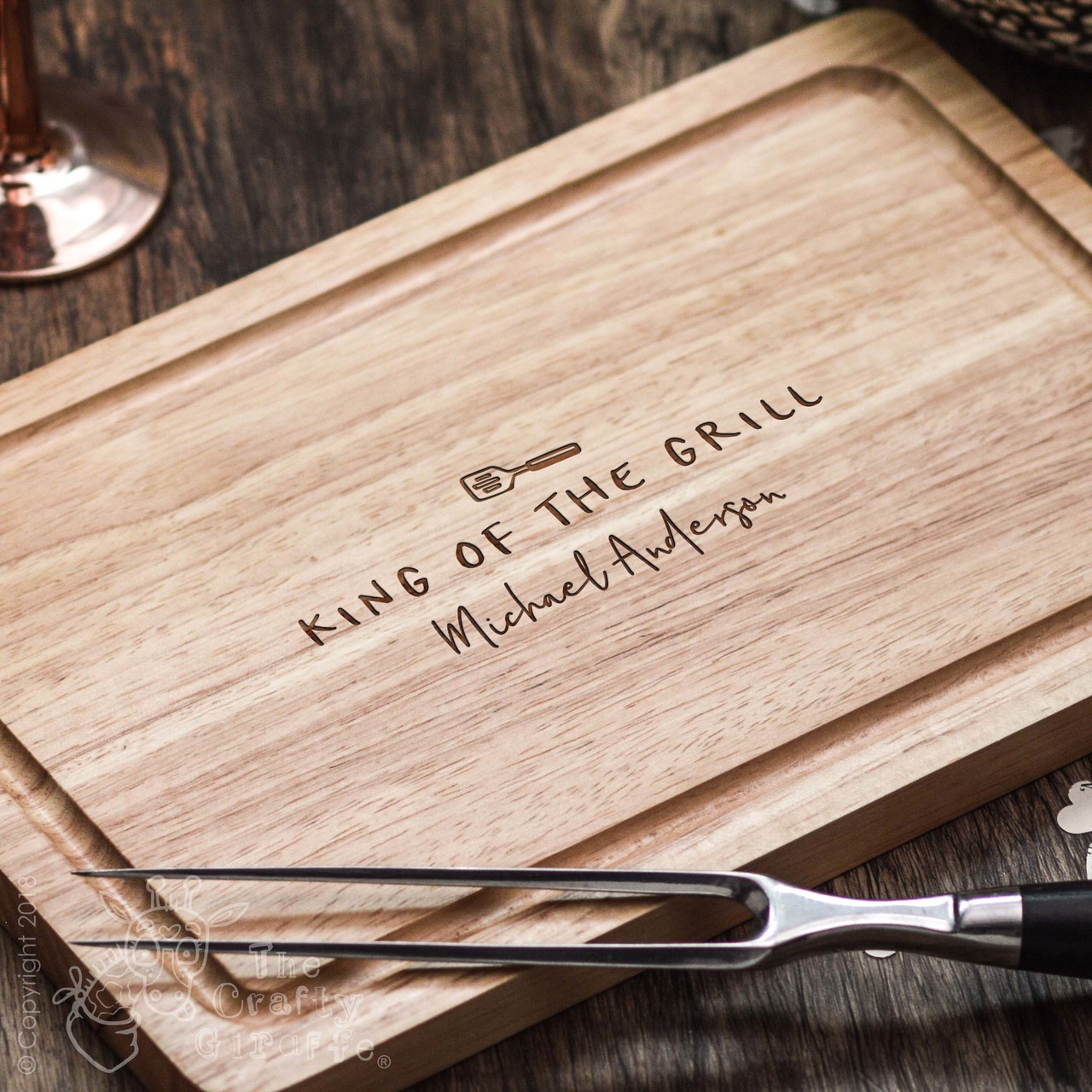 Personalised King of the Grill Wooden Board