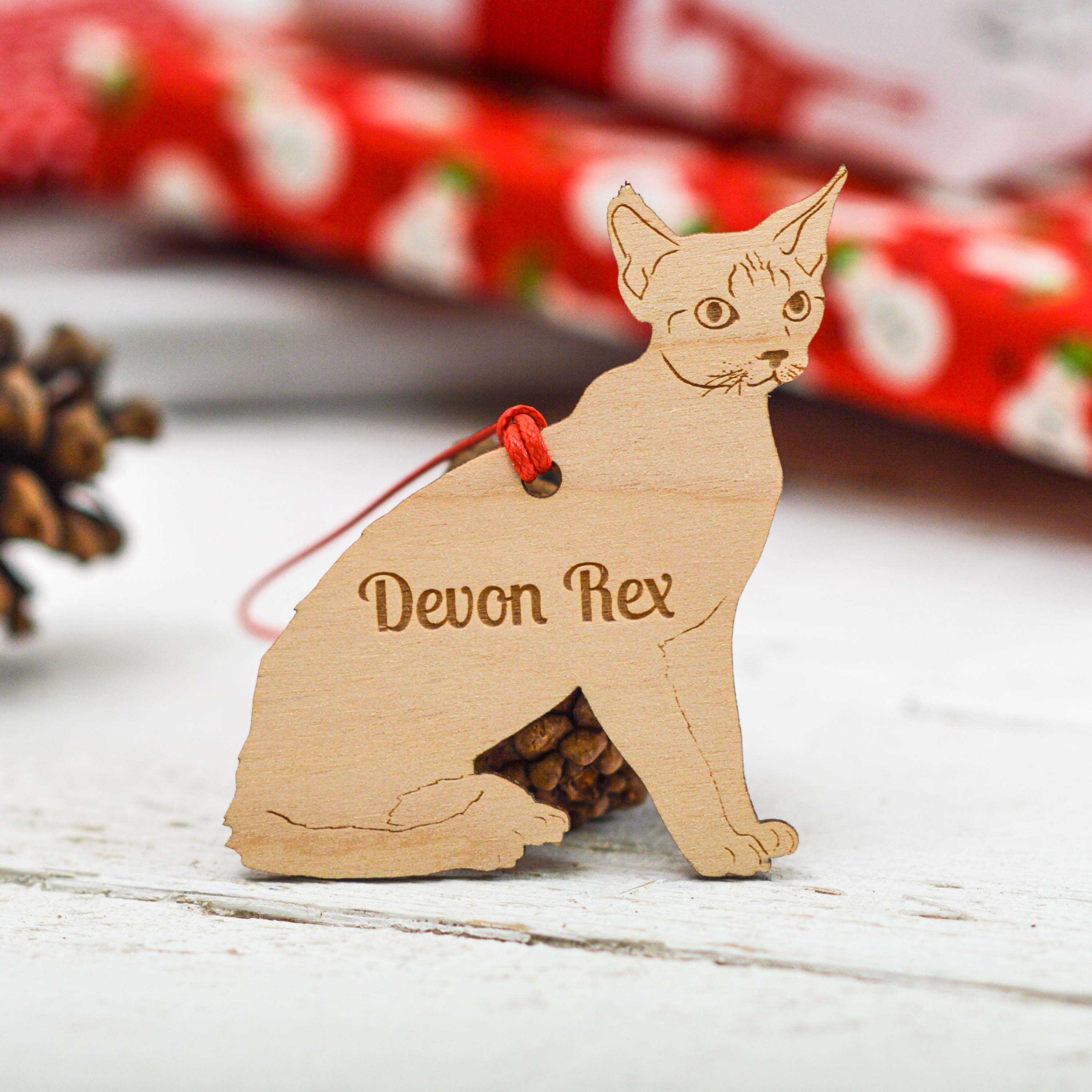 Personalised Devon Rex Cat Decoration
