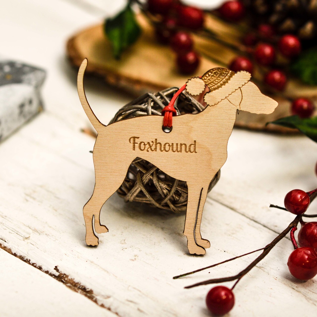 Personalised Foxhound Decoration