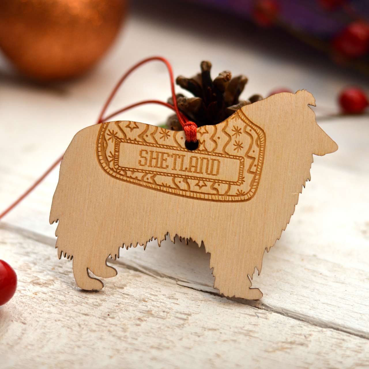 Personalised Shetland Sheepdog Decoration