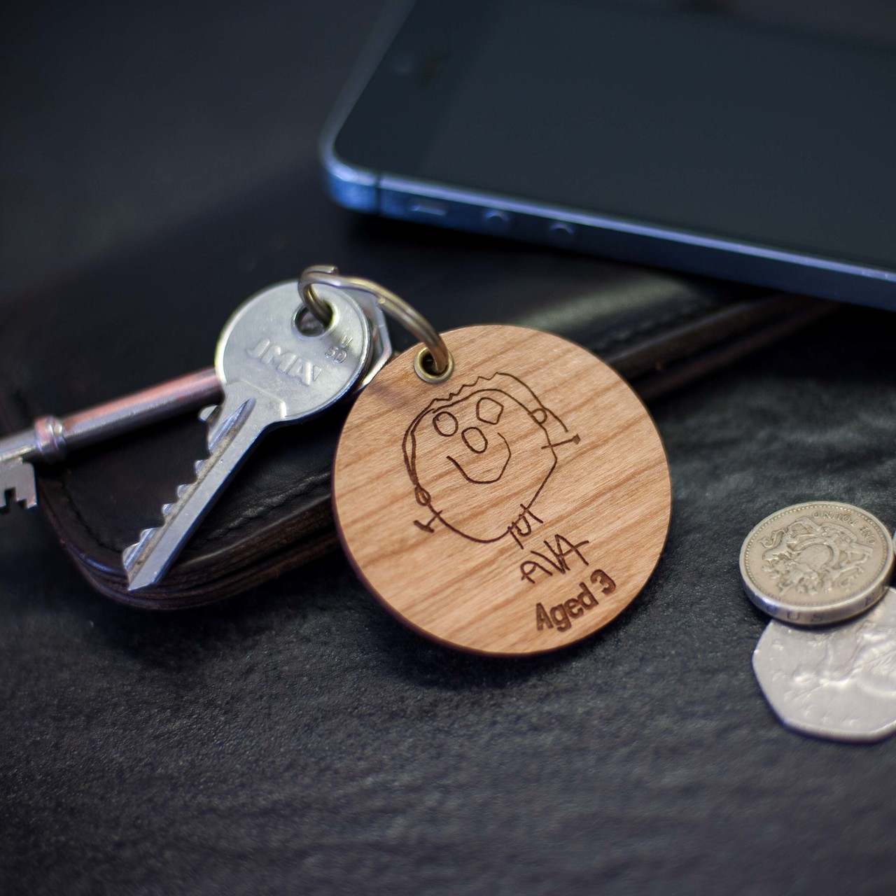 Personalised Child’s Drawing Keyring x 3