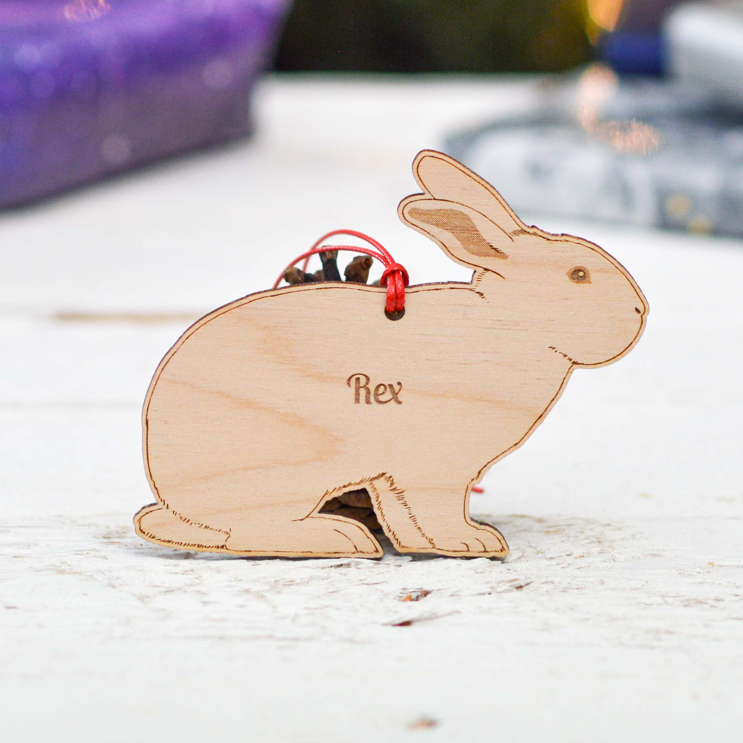 Personalised Rex Rabbit Decoration