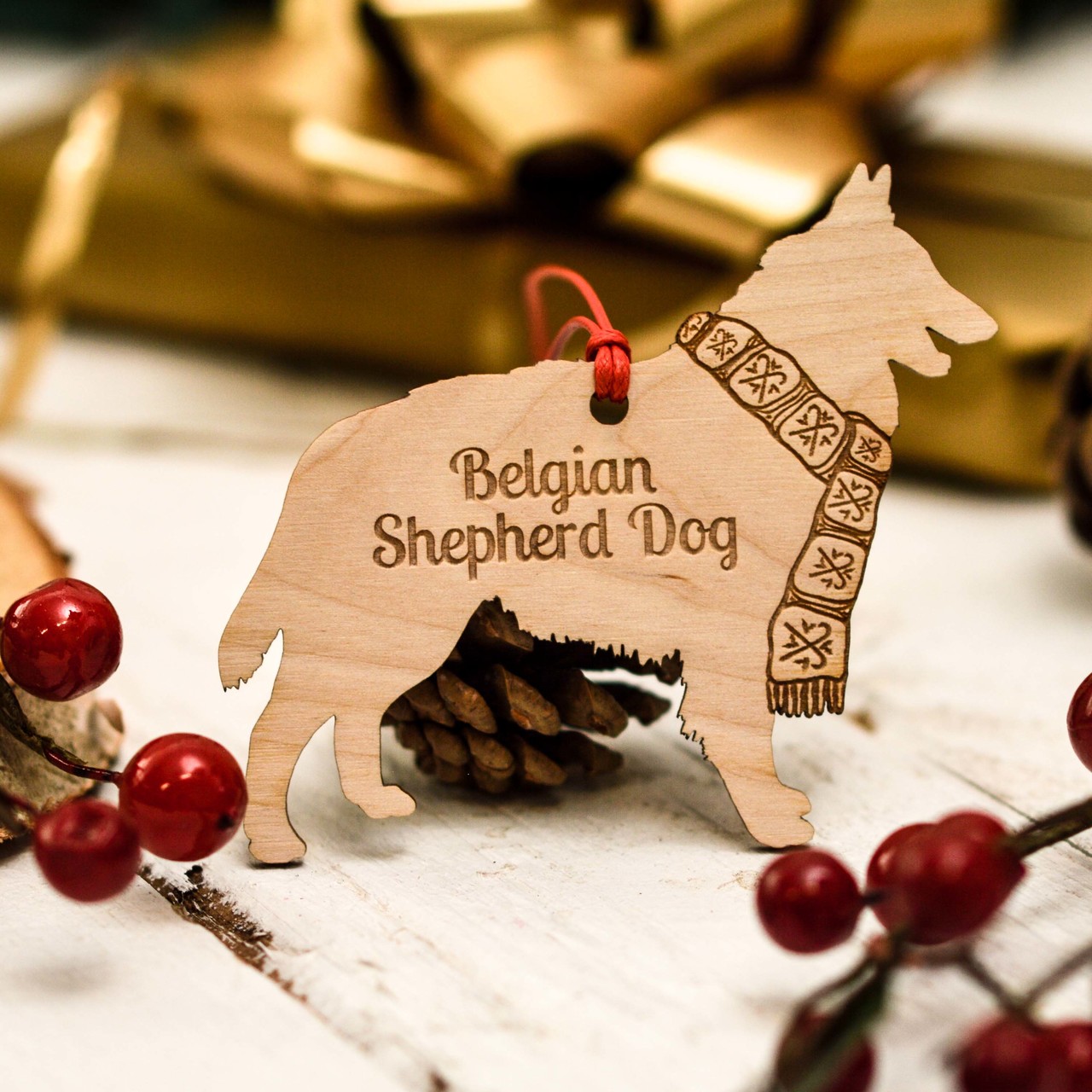 Personalised Belgian Shepherd Dog Decoration