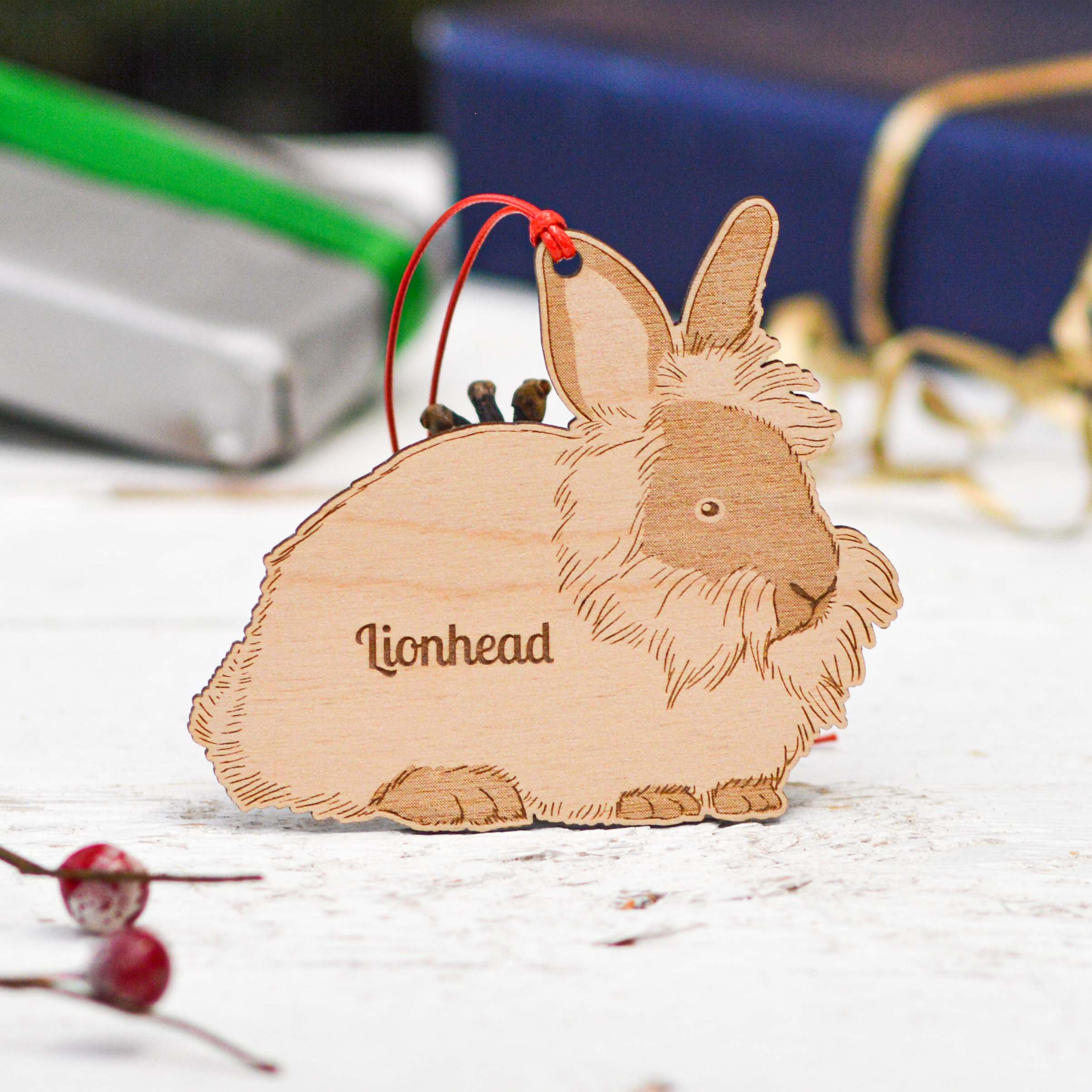 Personalised Lionhead Rabbit Decoration
