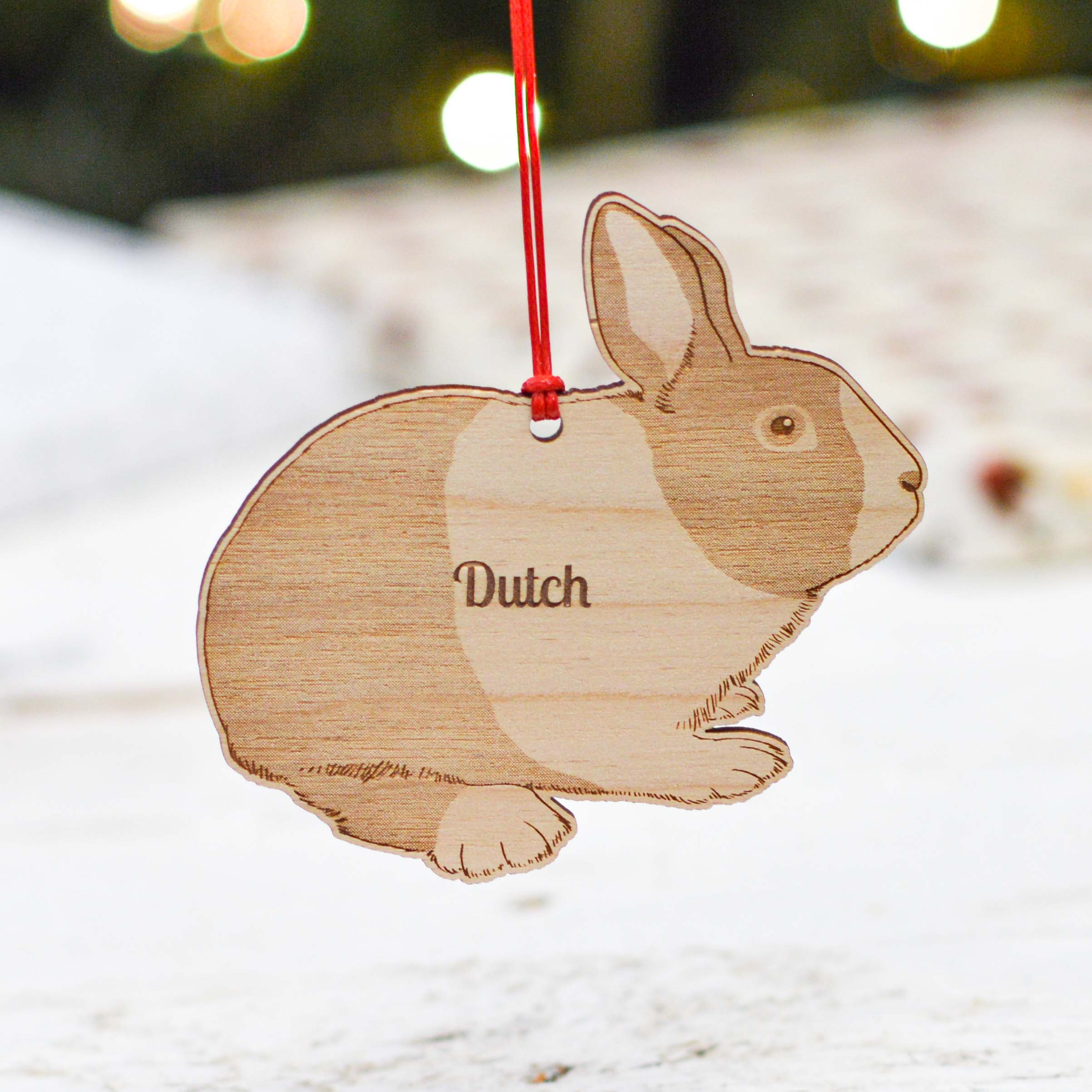 Personalised Dutch Rabbit Decoration