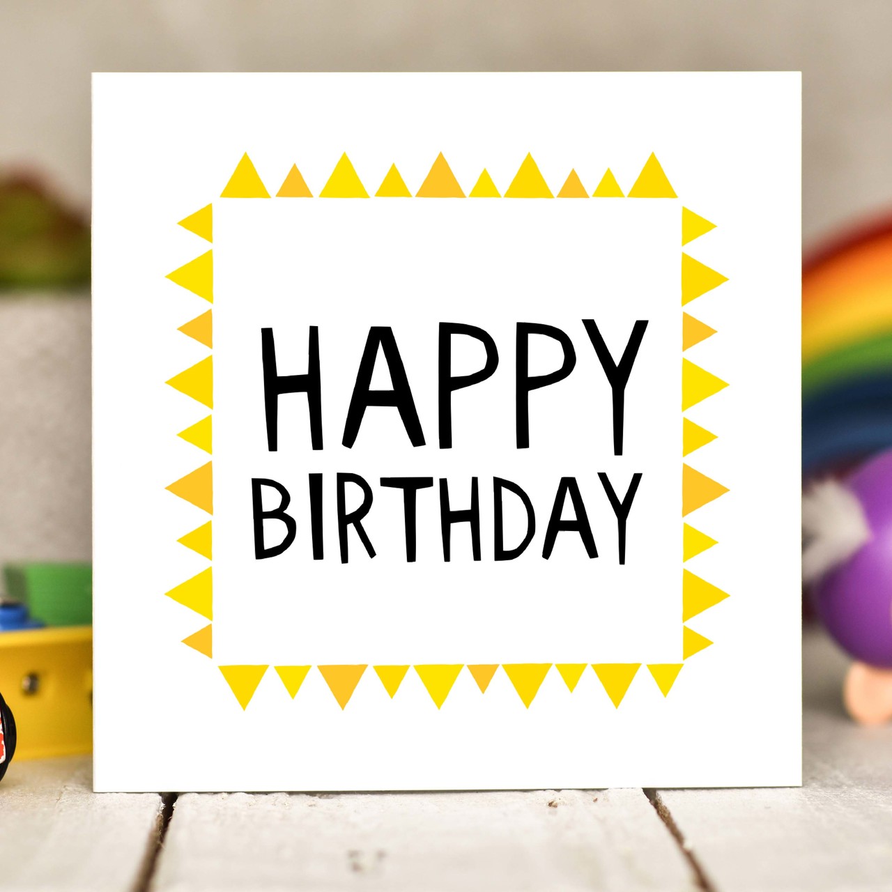 Yellow Happy Birthday Card