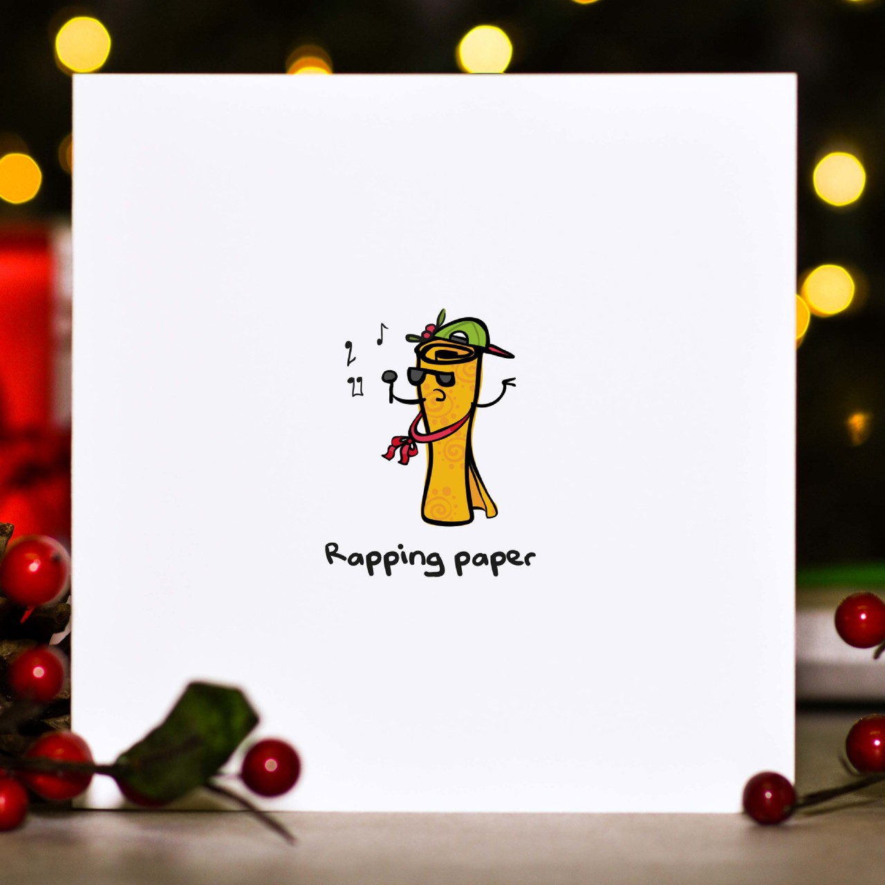 Rapping paper Christmas Card