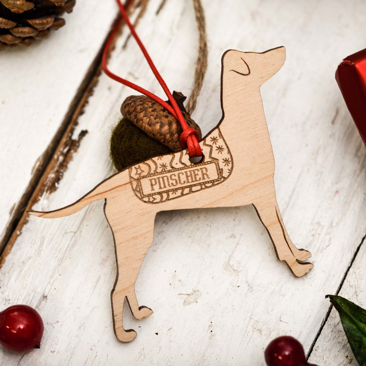 Personalised Pinscher – Floppy ears Decoration