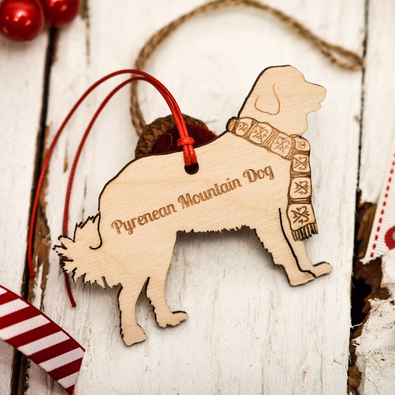 Personalised Pyrenean Mountain Dog Decoration