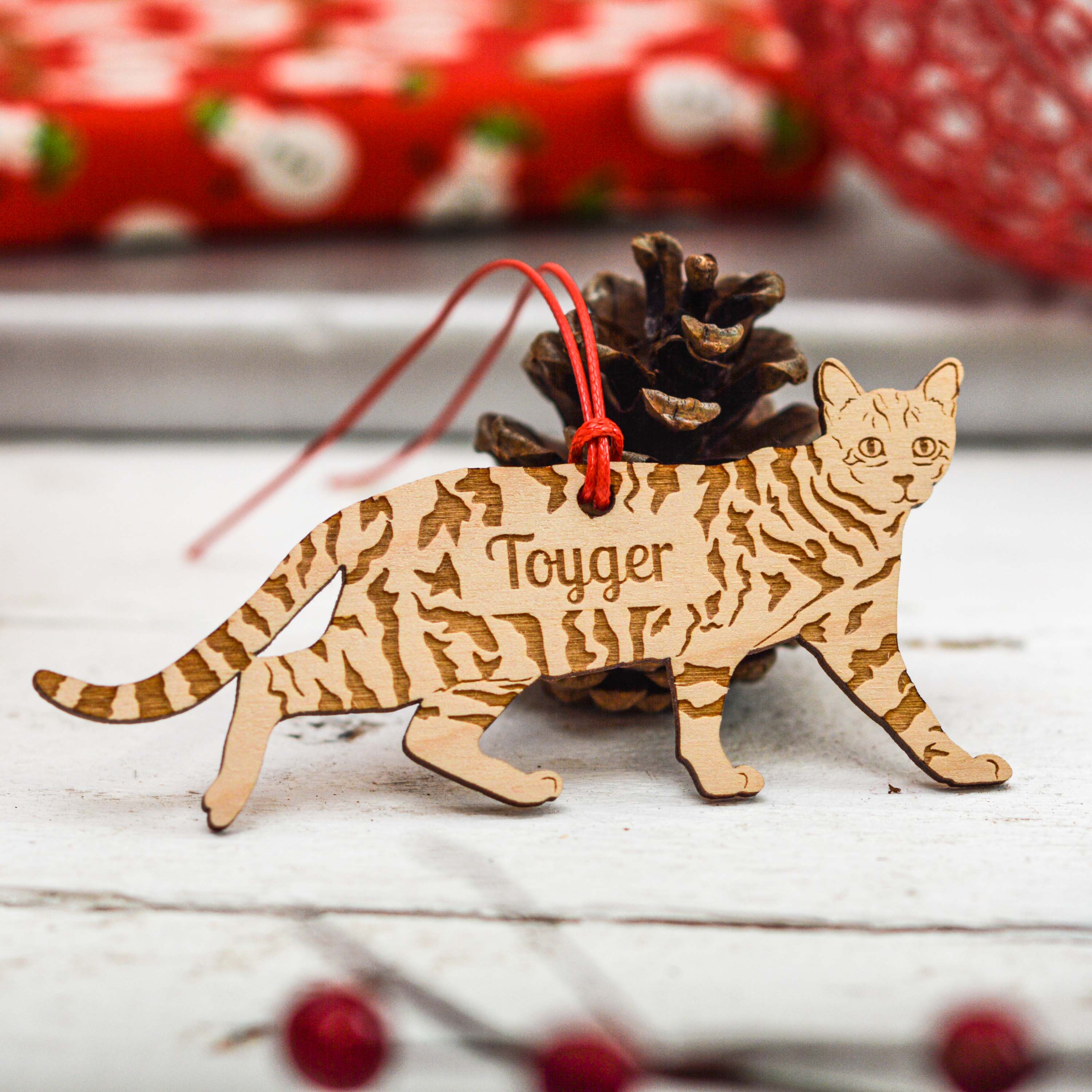 Personalised Toyger Cat Decoration