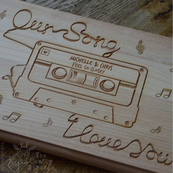 Personalised Cassette Wooden Board