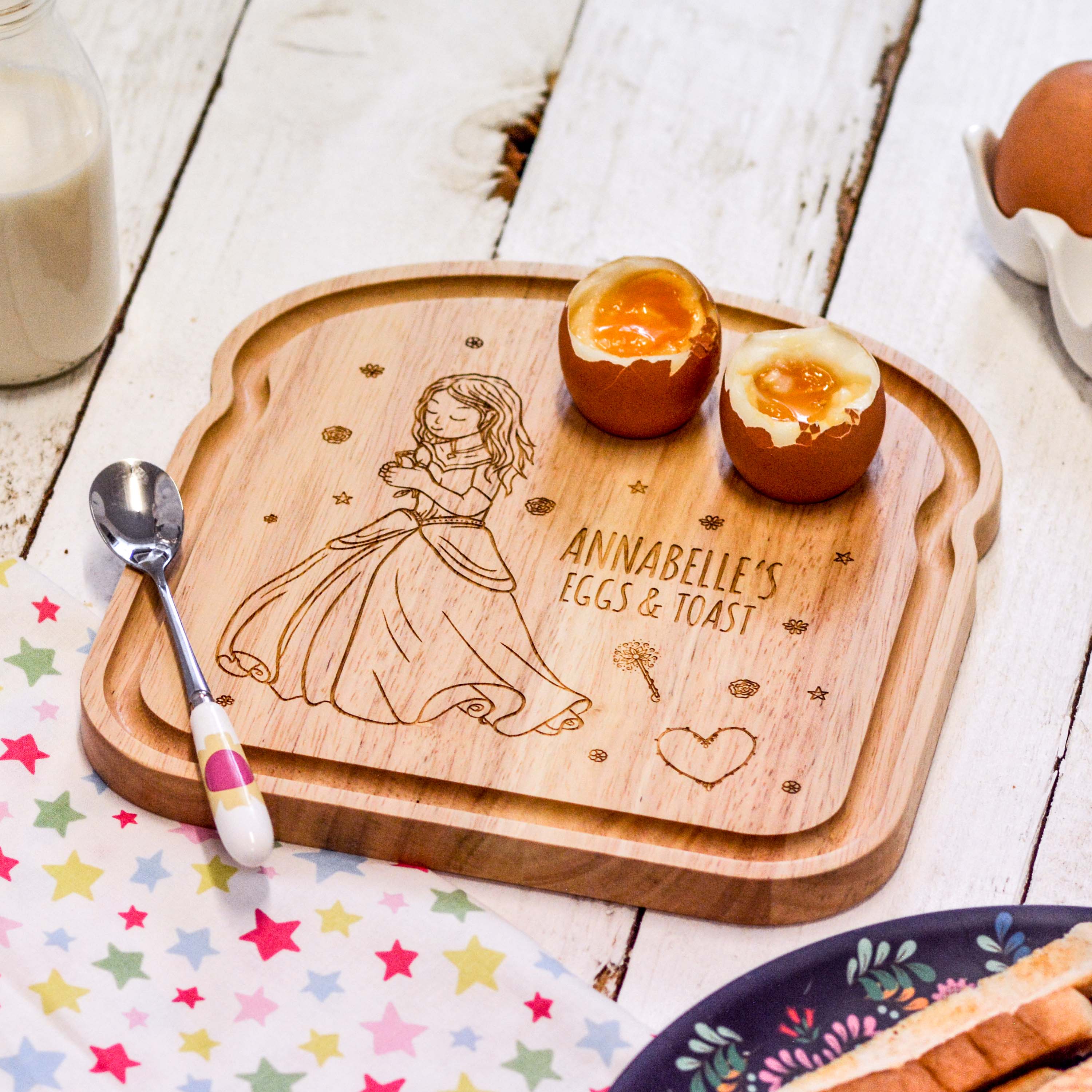 Personalised Breakfast Egg Wooden Board – Princess