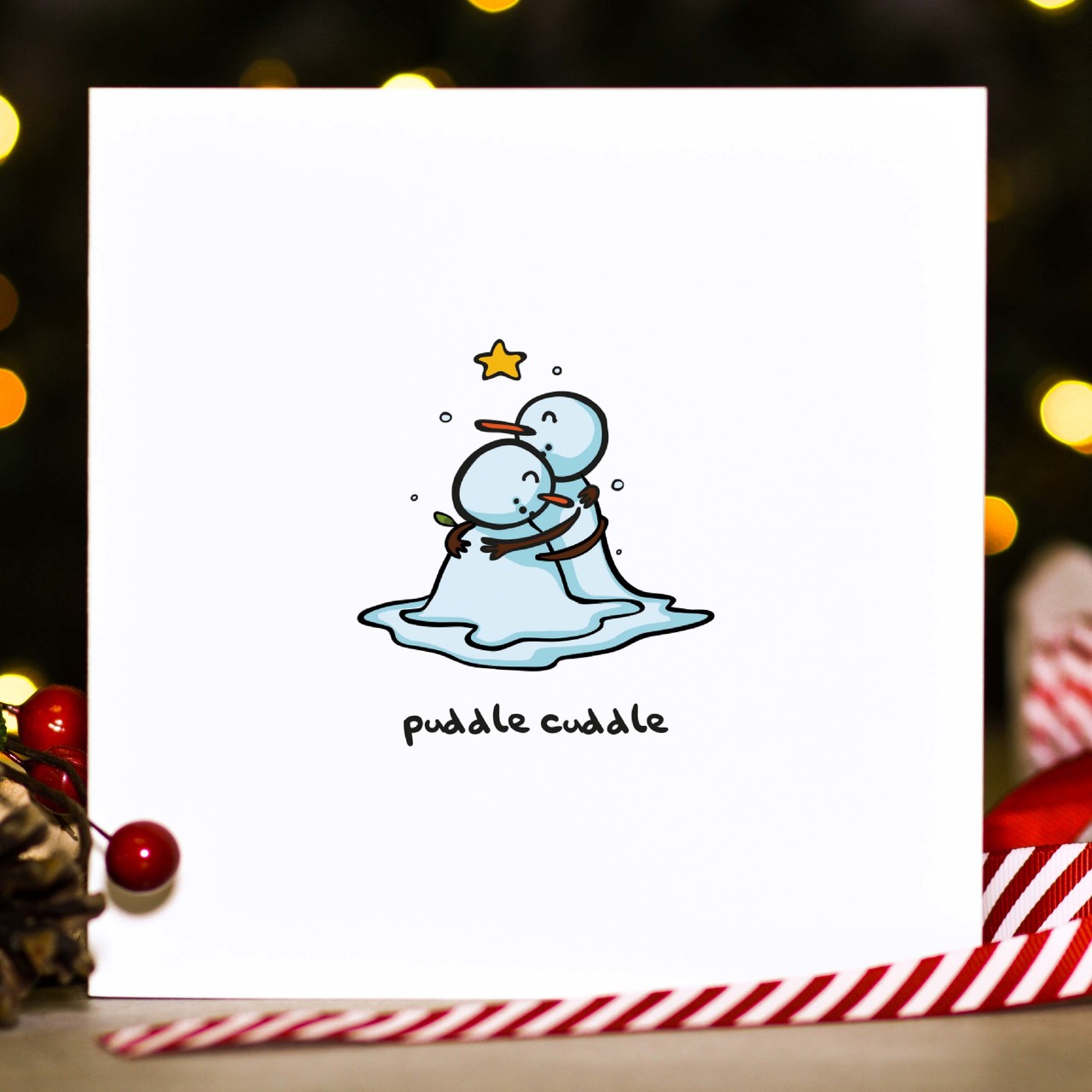 Puddle cuddle Christmas Card