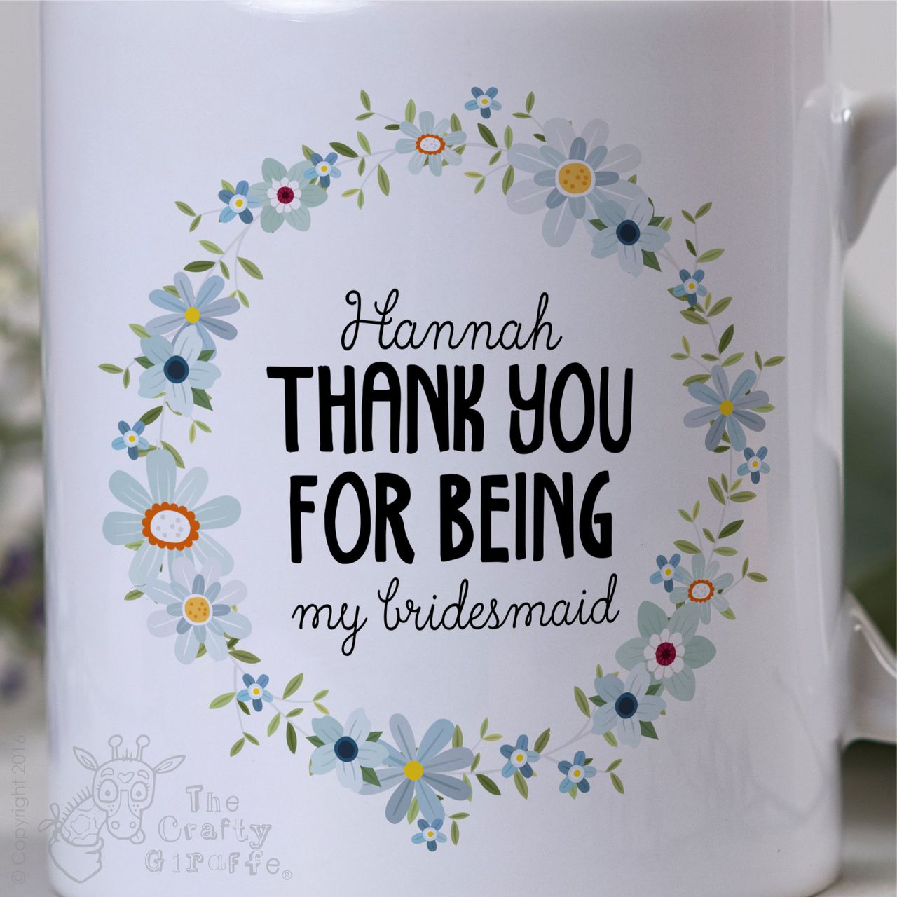 Personalised Thank you for being my bridesmaid Mug