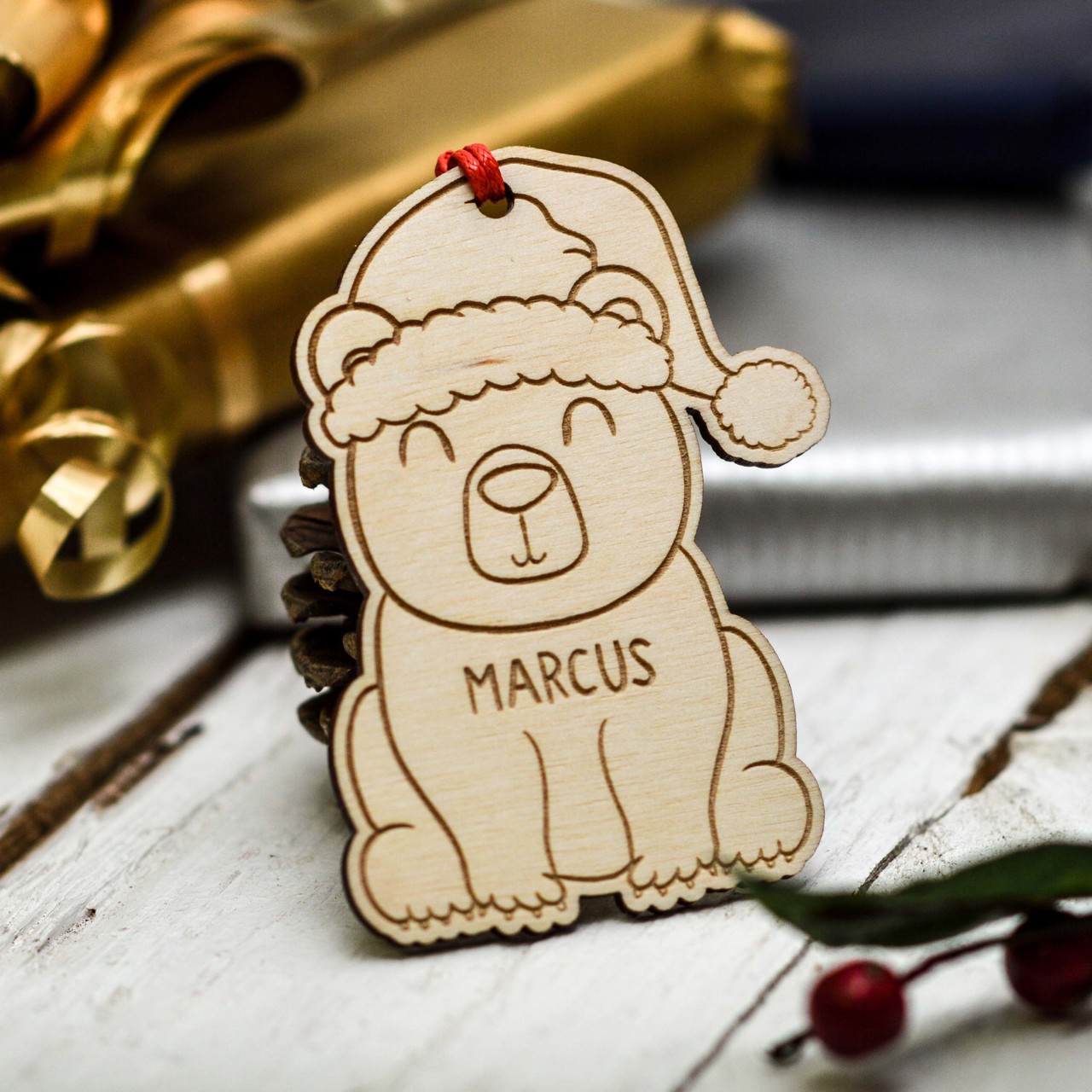Personalised Christmas Polar Bear Decoration